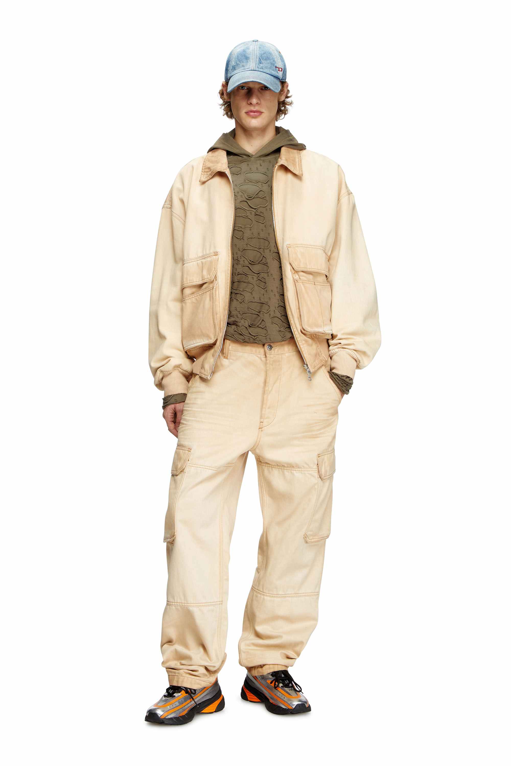 Beige D-Uty-Cargo Regular Fit Jeans