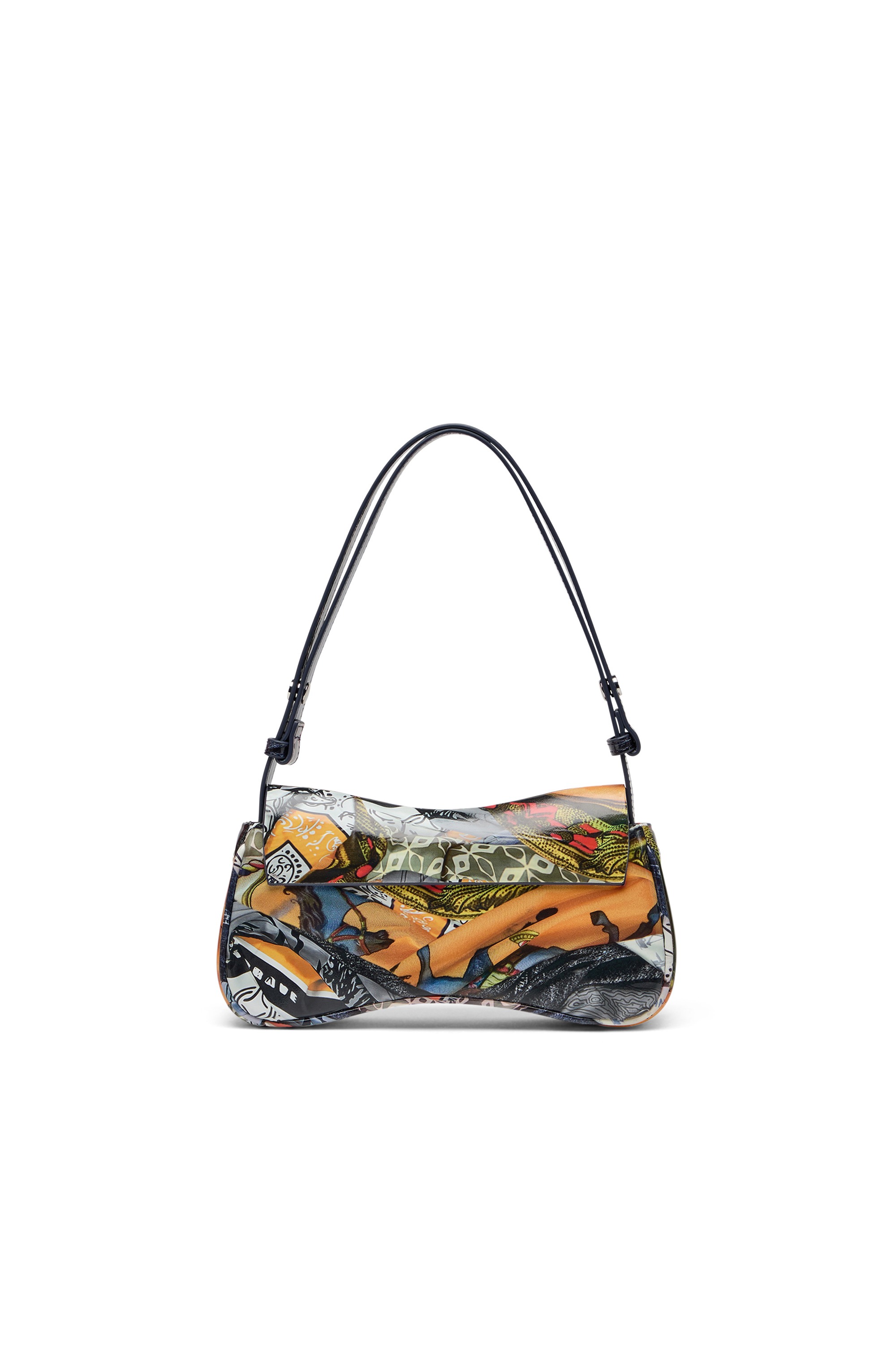 Multicolor Play-Glossy clutch with print