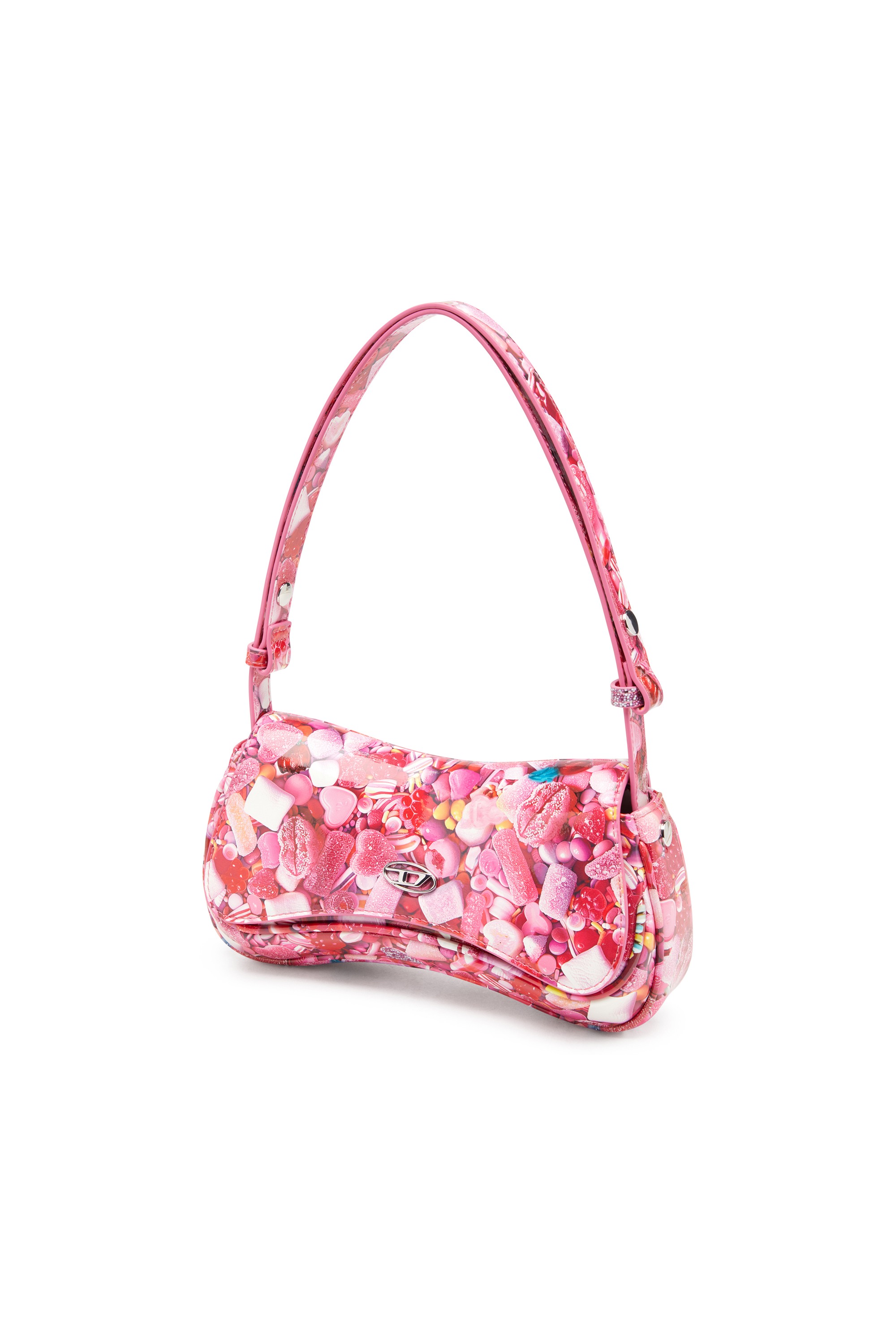 Pink Play-Glossy clutch with print