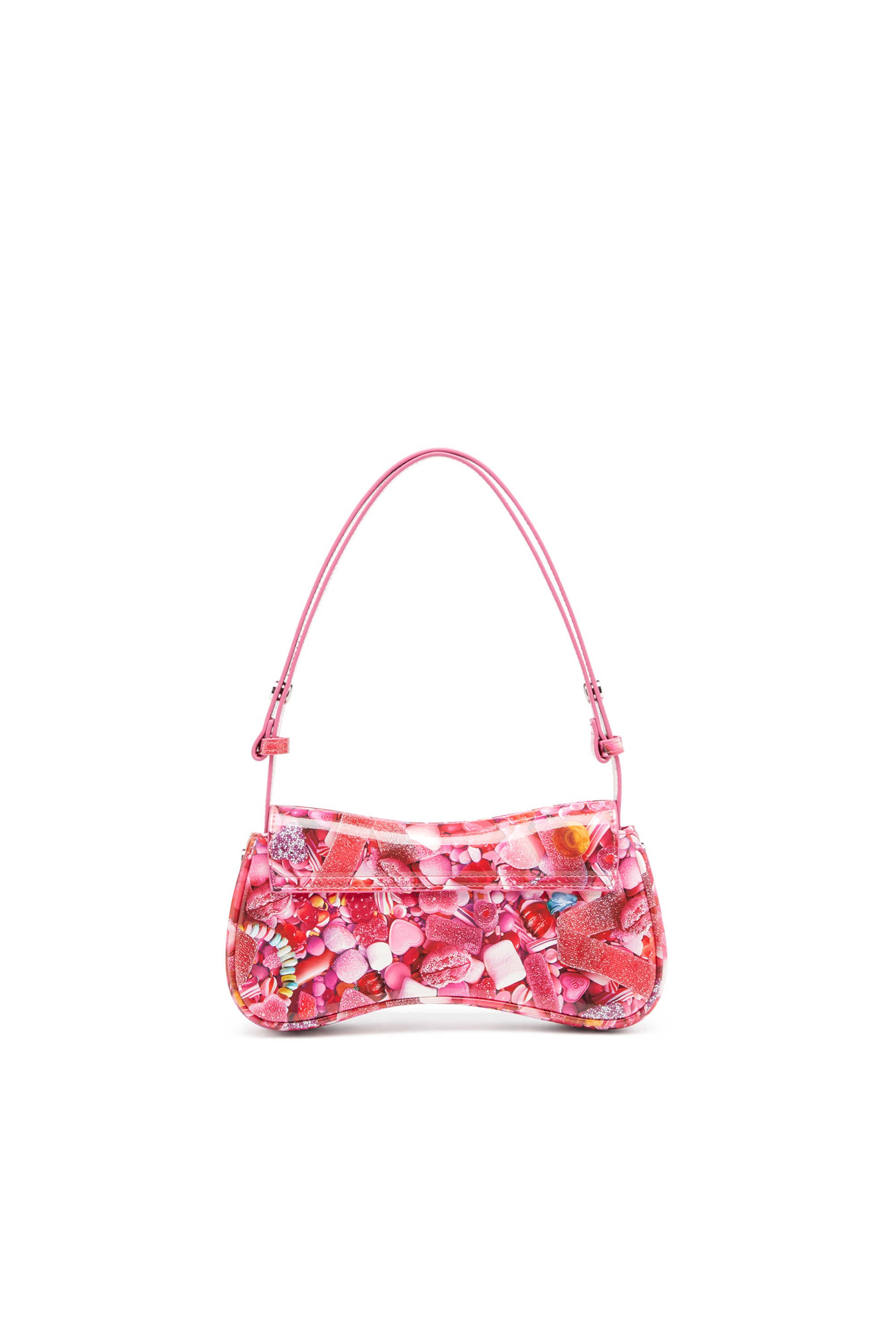 Pink Play-Glossy clutch with print