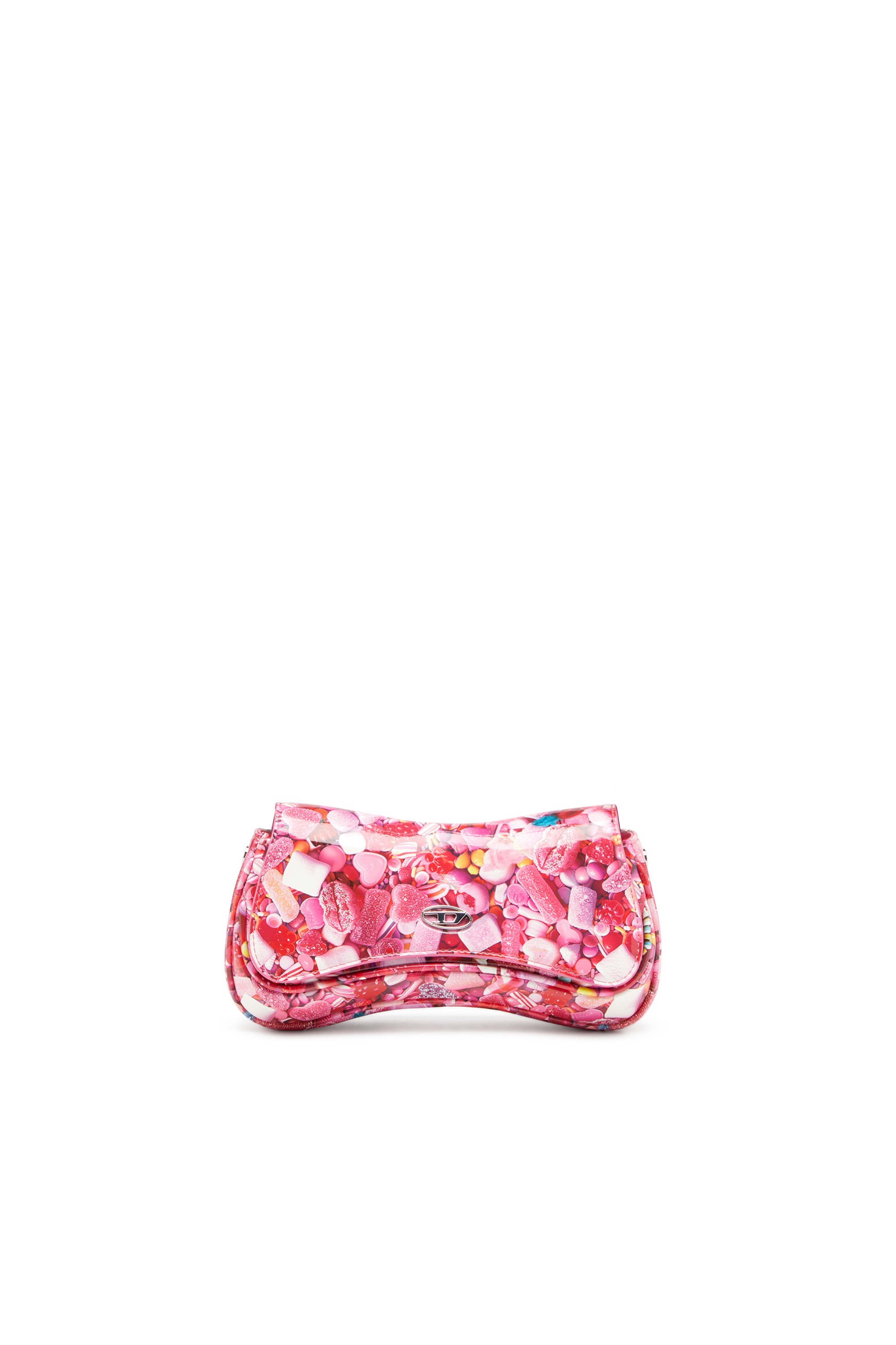 Pink Play-Glossy clutch with print