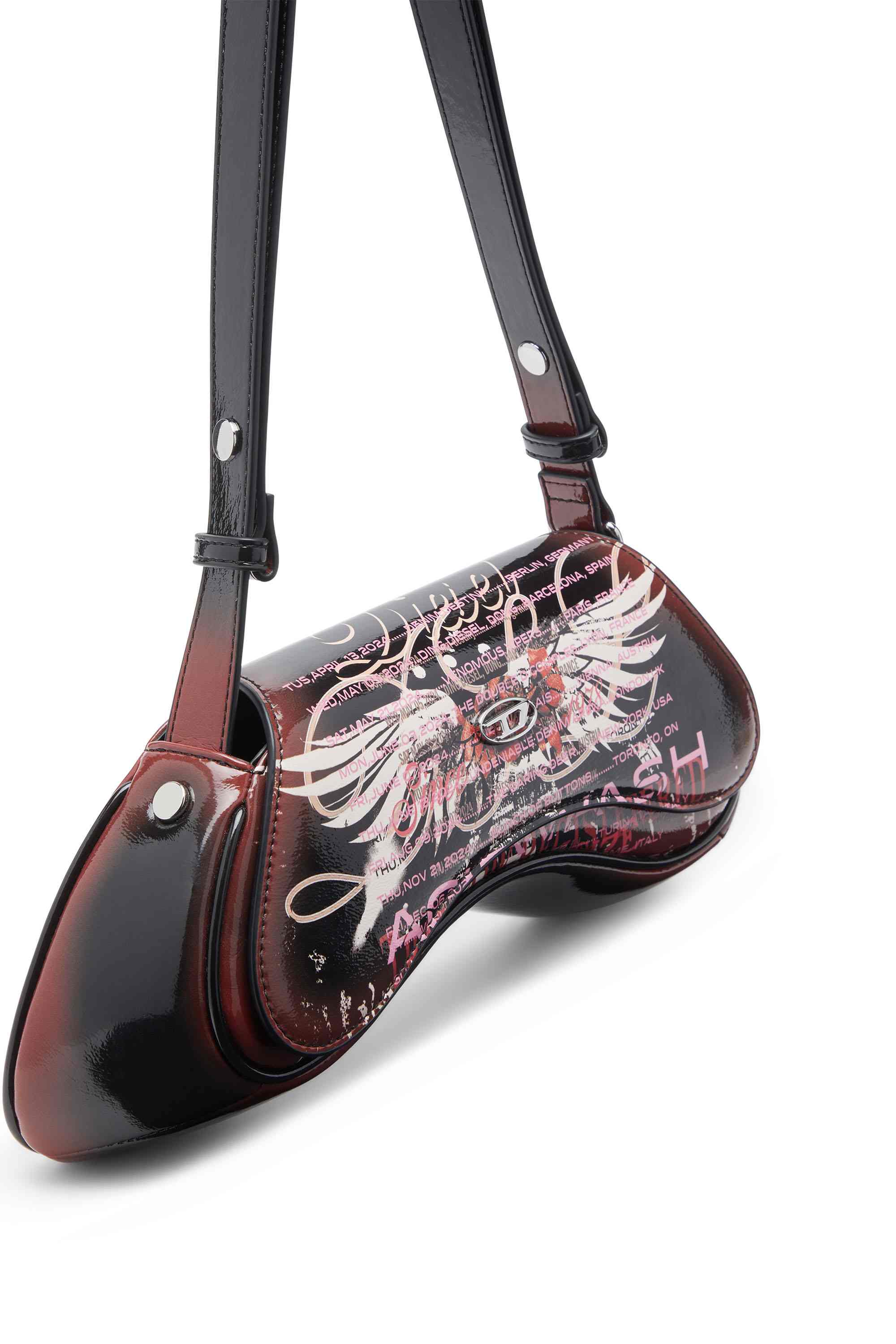 Multicolor Play-Shoulder bag in printed glossy PU