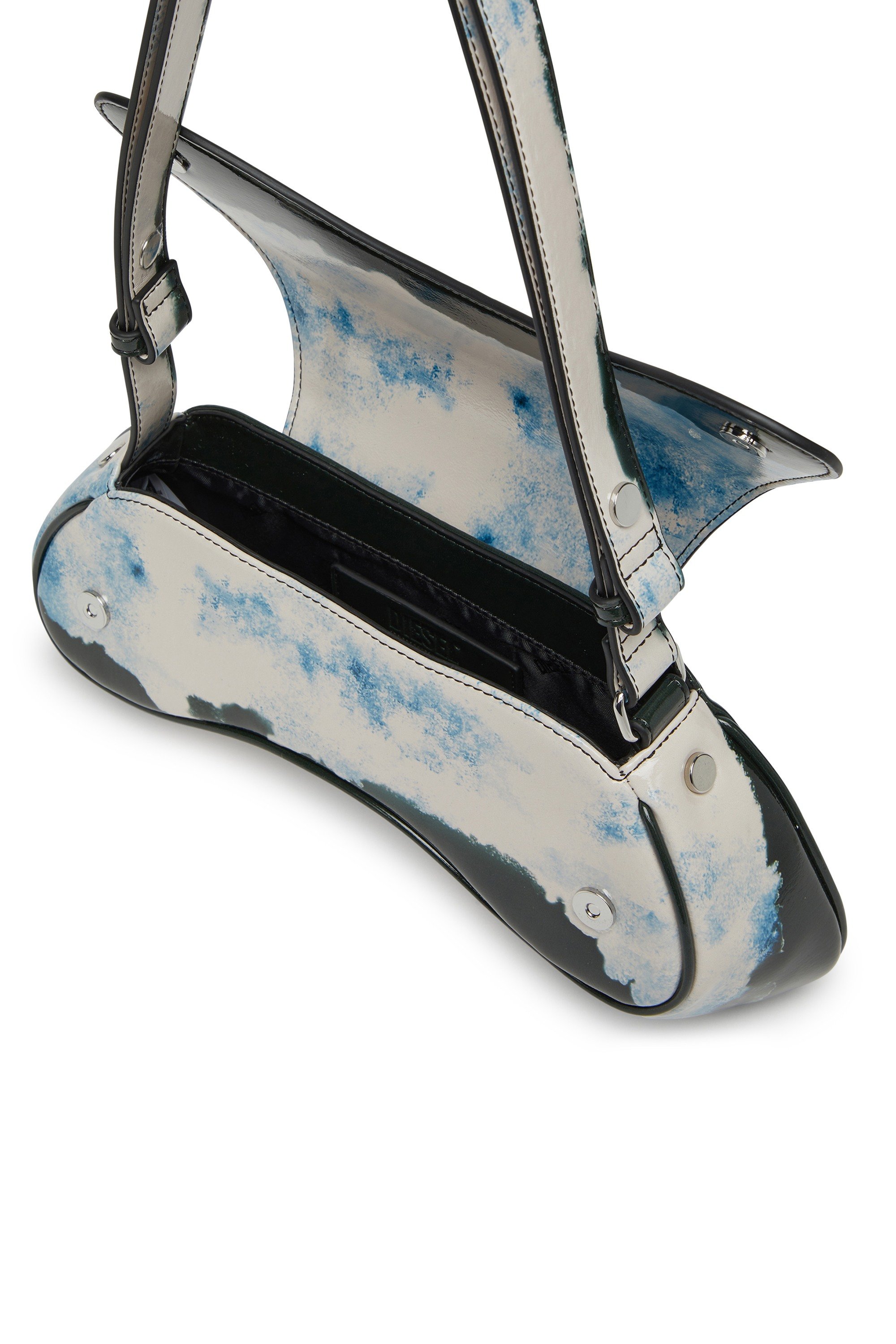 Multicolor Play-Shoulder bag in printed glossy PU