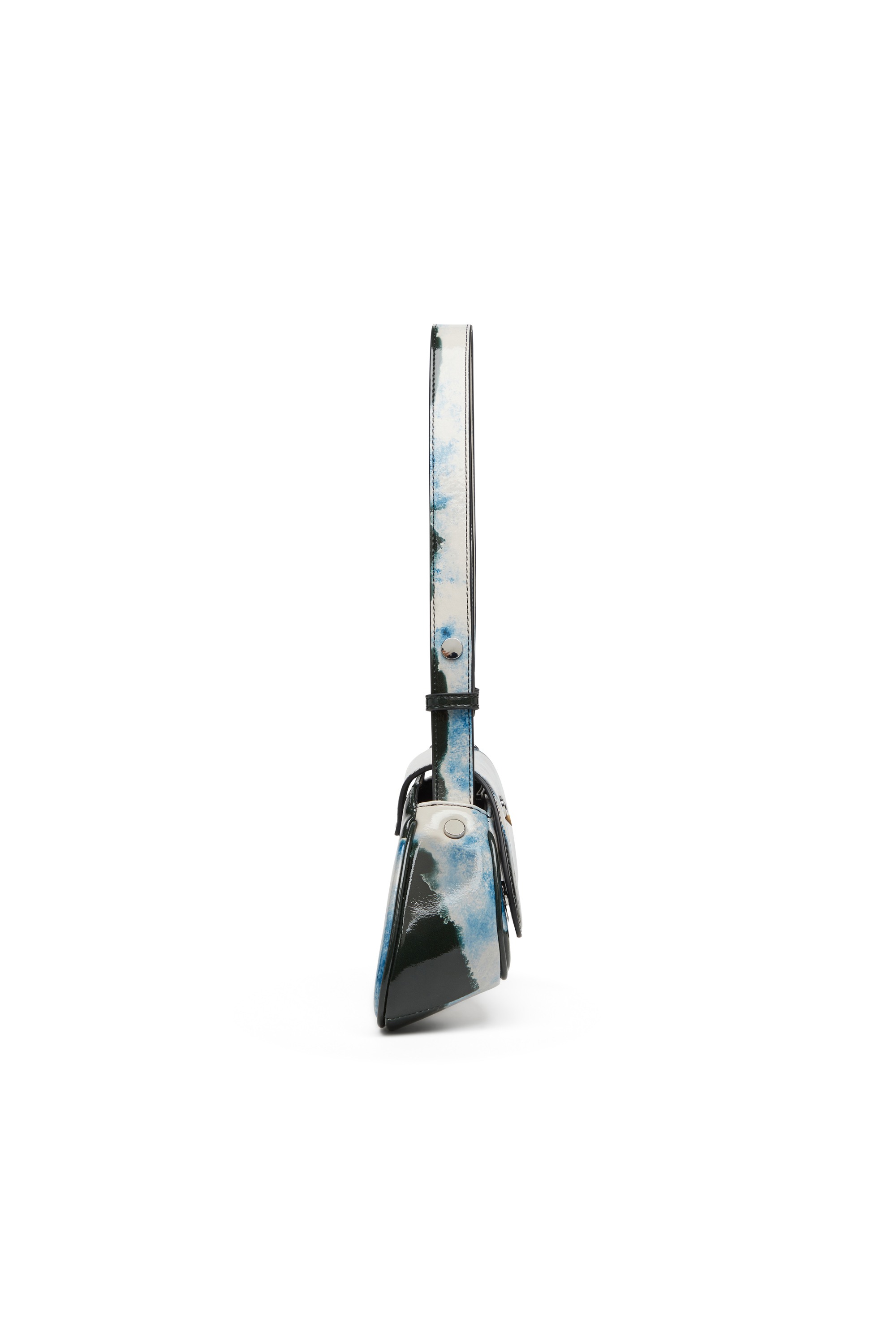 Multicolor Play-Shoulder bag in printed glossy PU