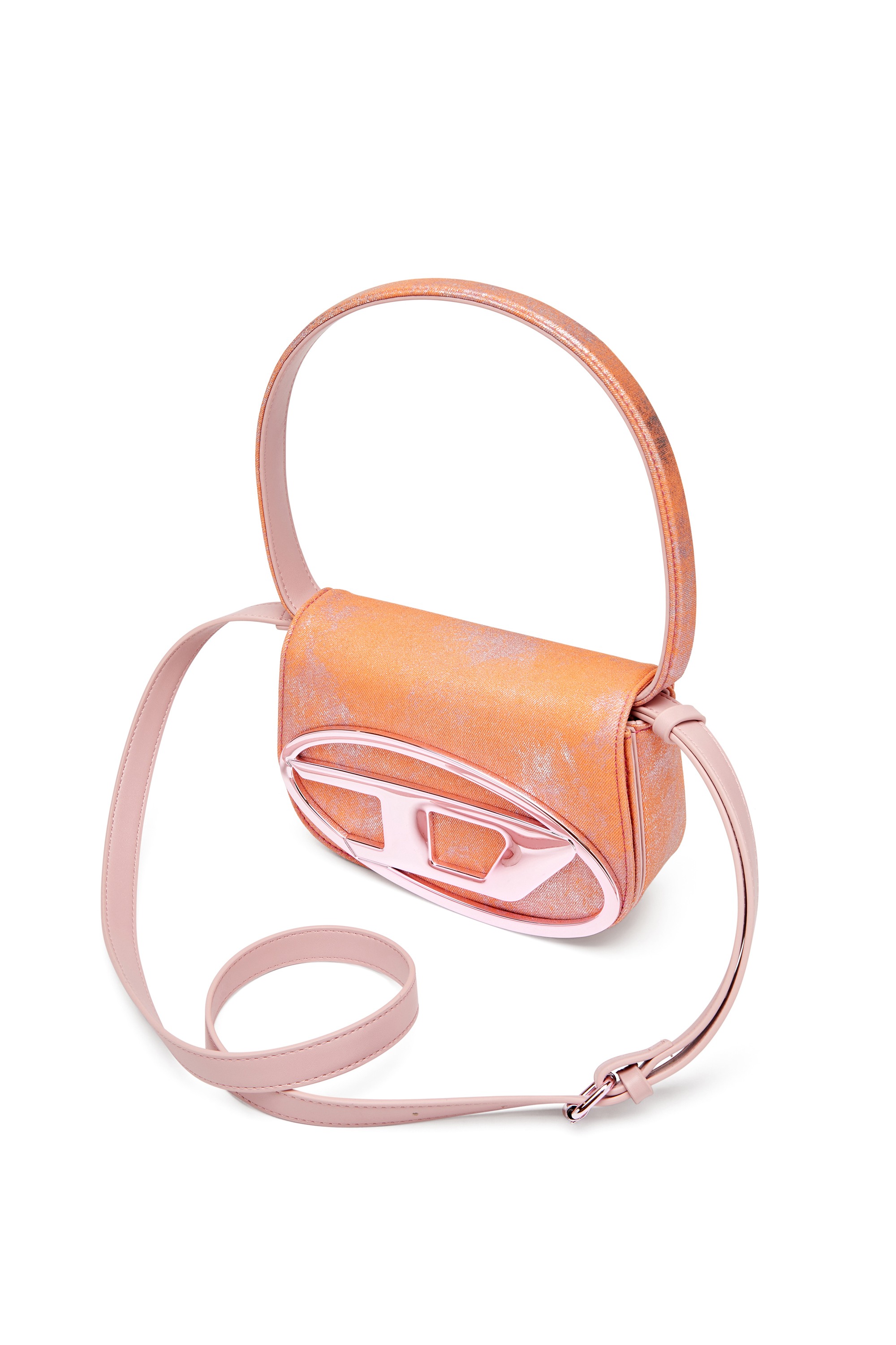Pink 1DR-Iconic shoulder bag in pop colour denim