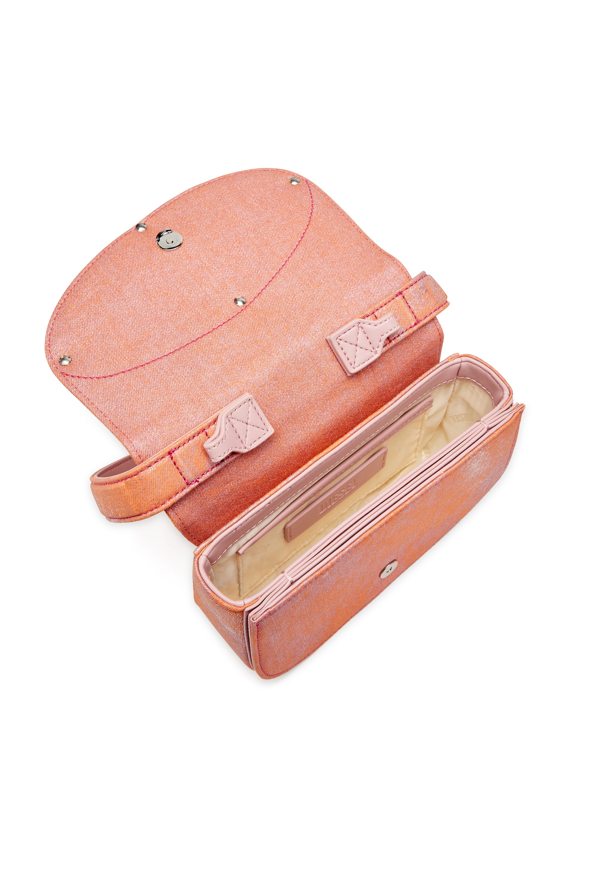 Pink 1DR-Iconic shoulder bag in pop colour denim