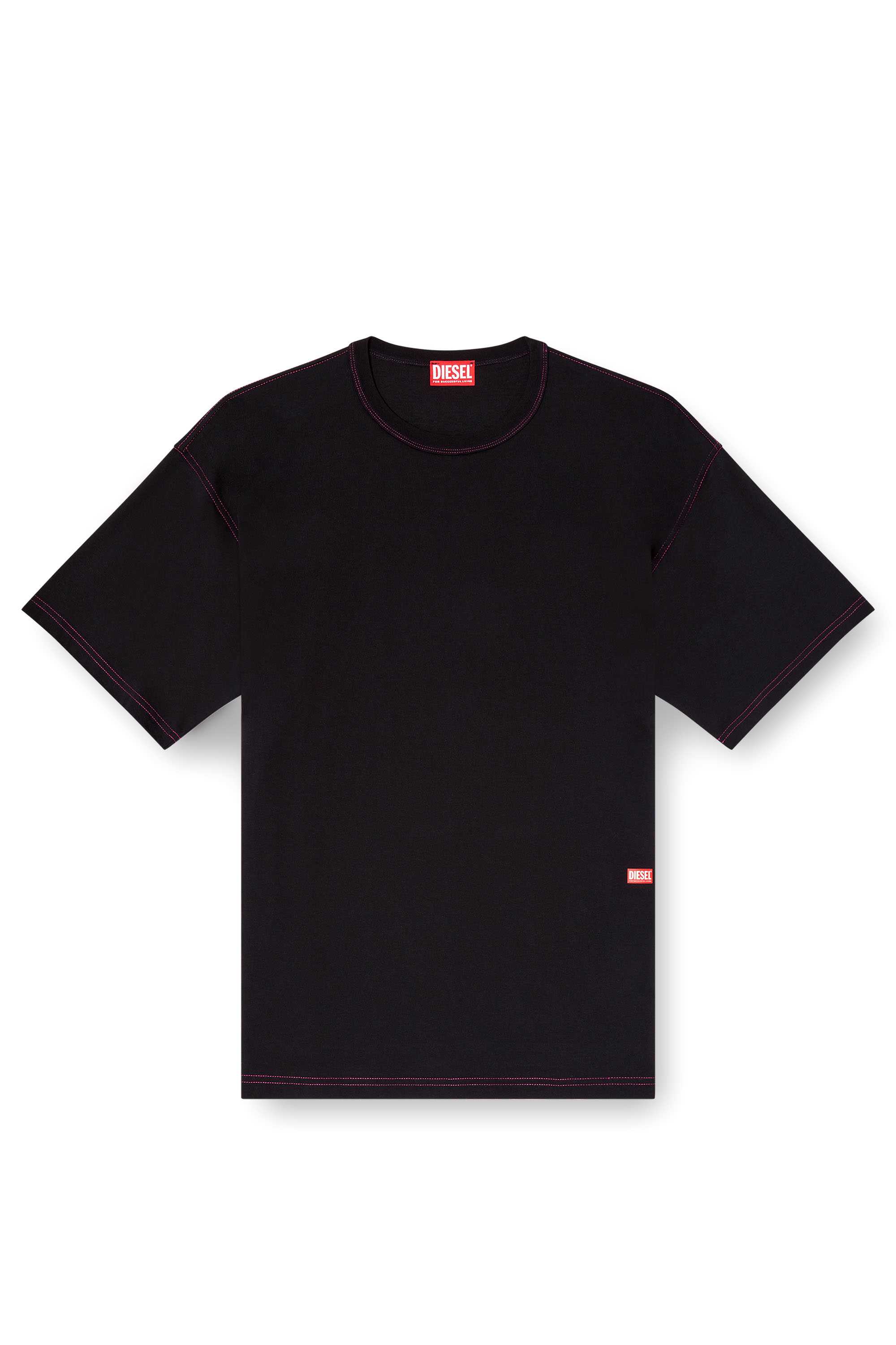 Black T-shirt with apple core print