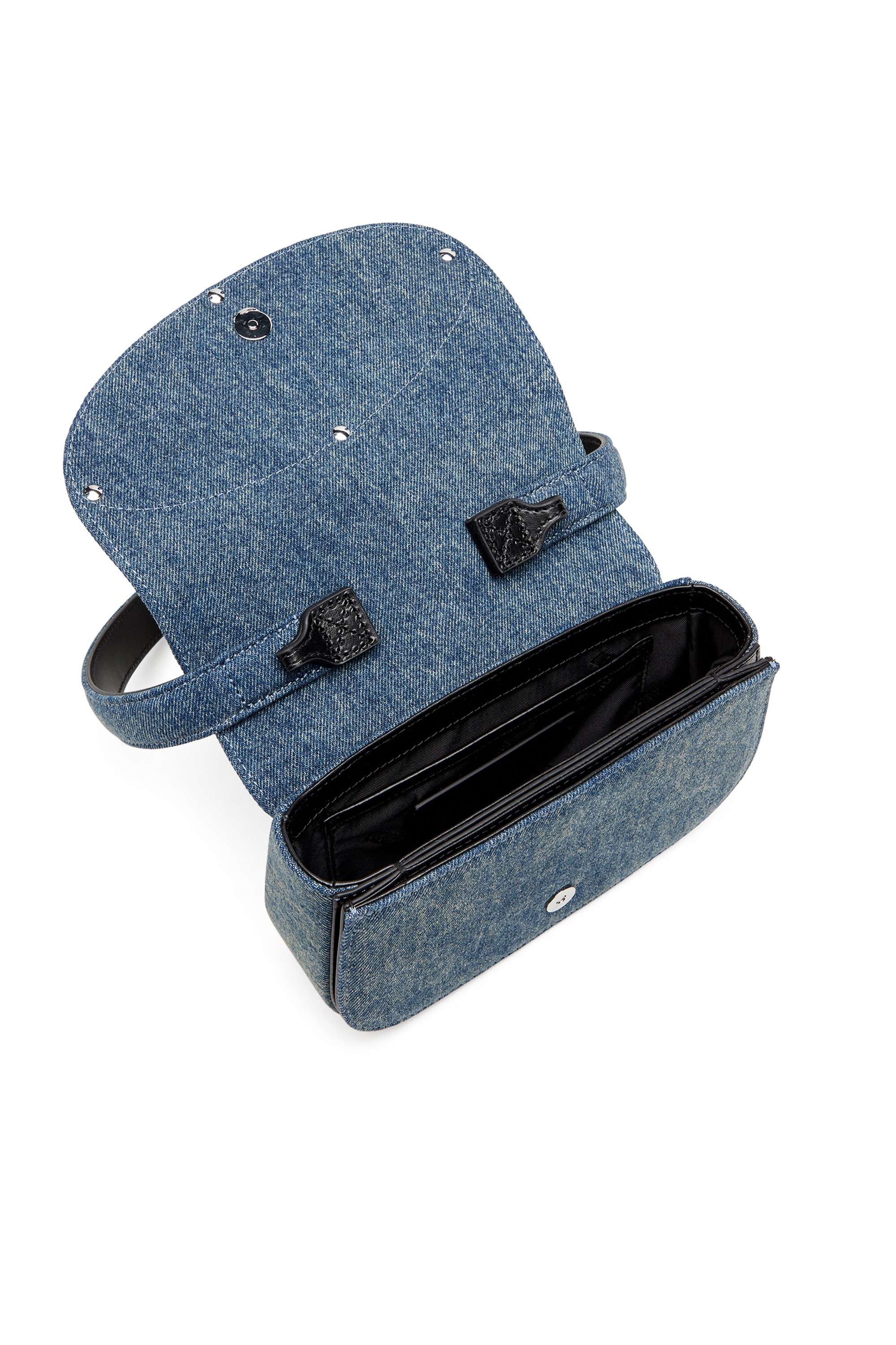 Blue 1DR-Iconic shoulder bag in solarised denim
