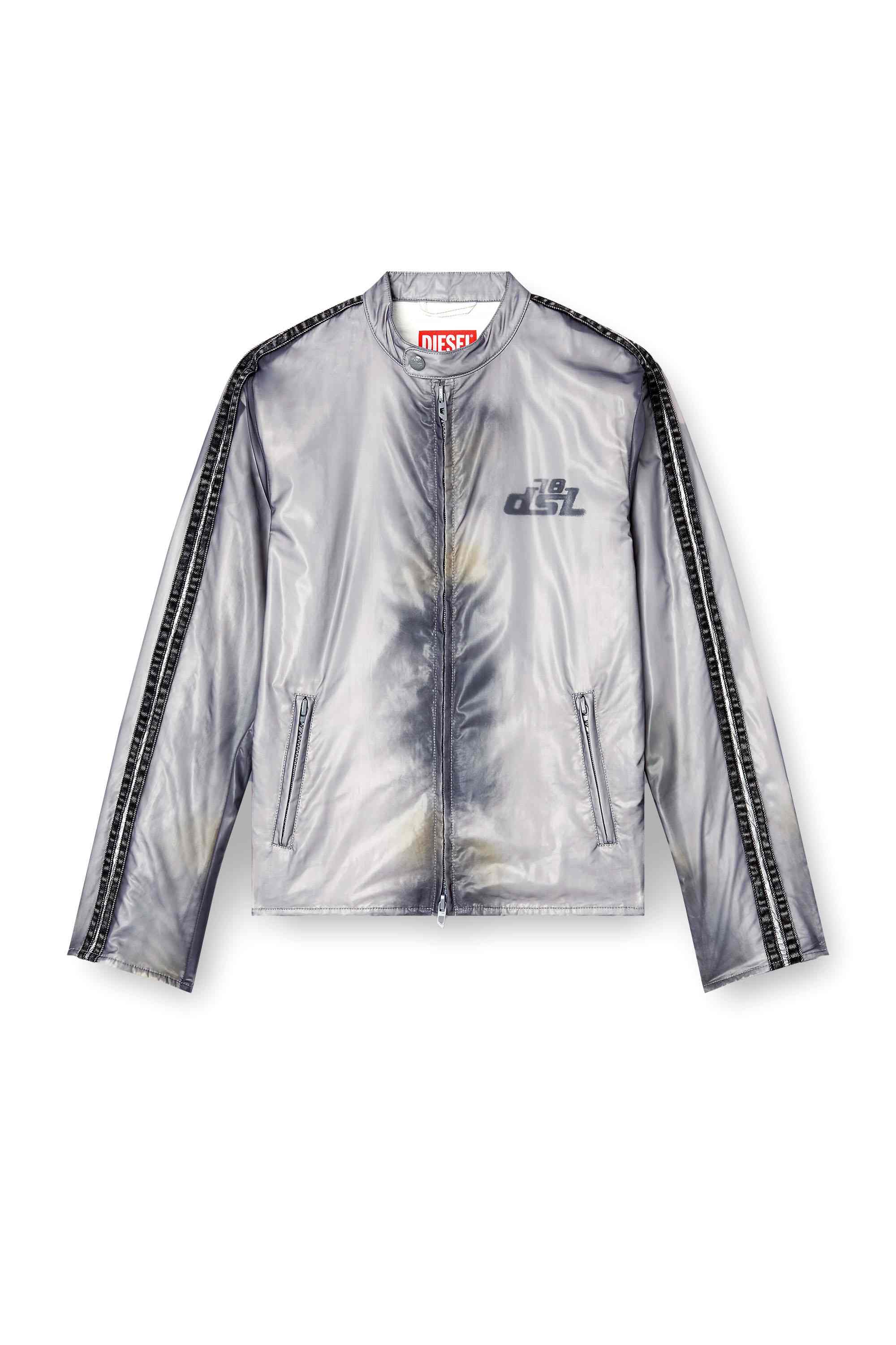 Grey Biker jacket with transparent effect