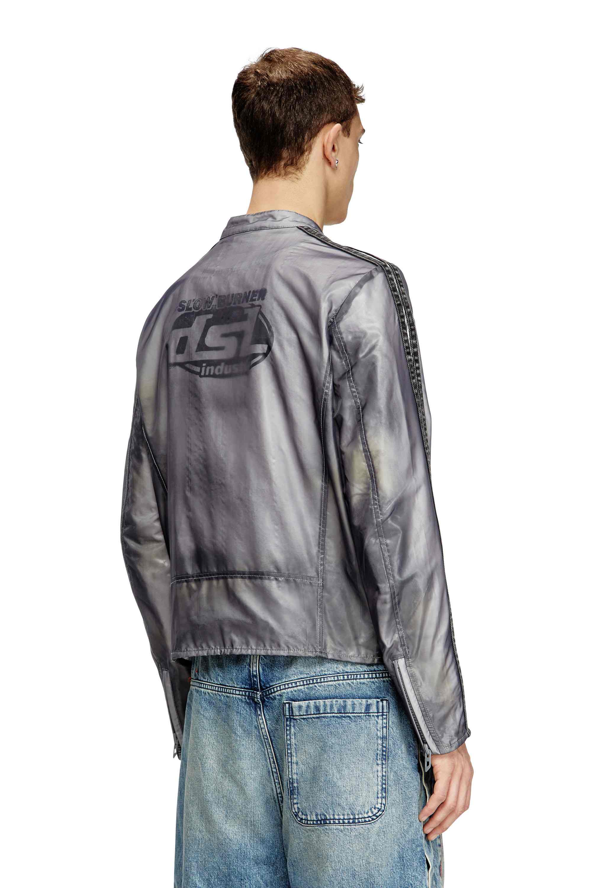 Grey Biker jacket with transparent effect