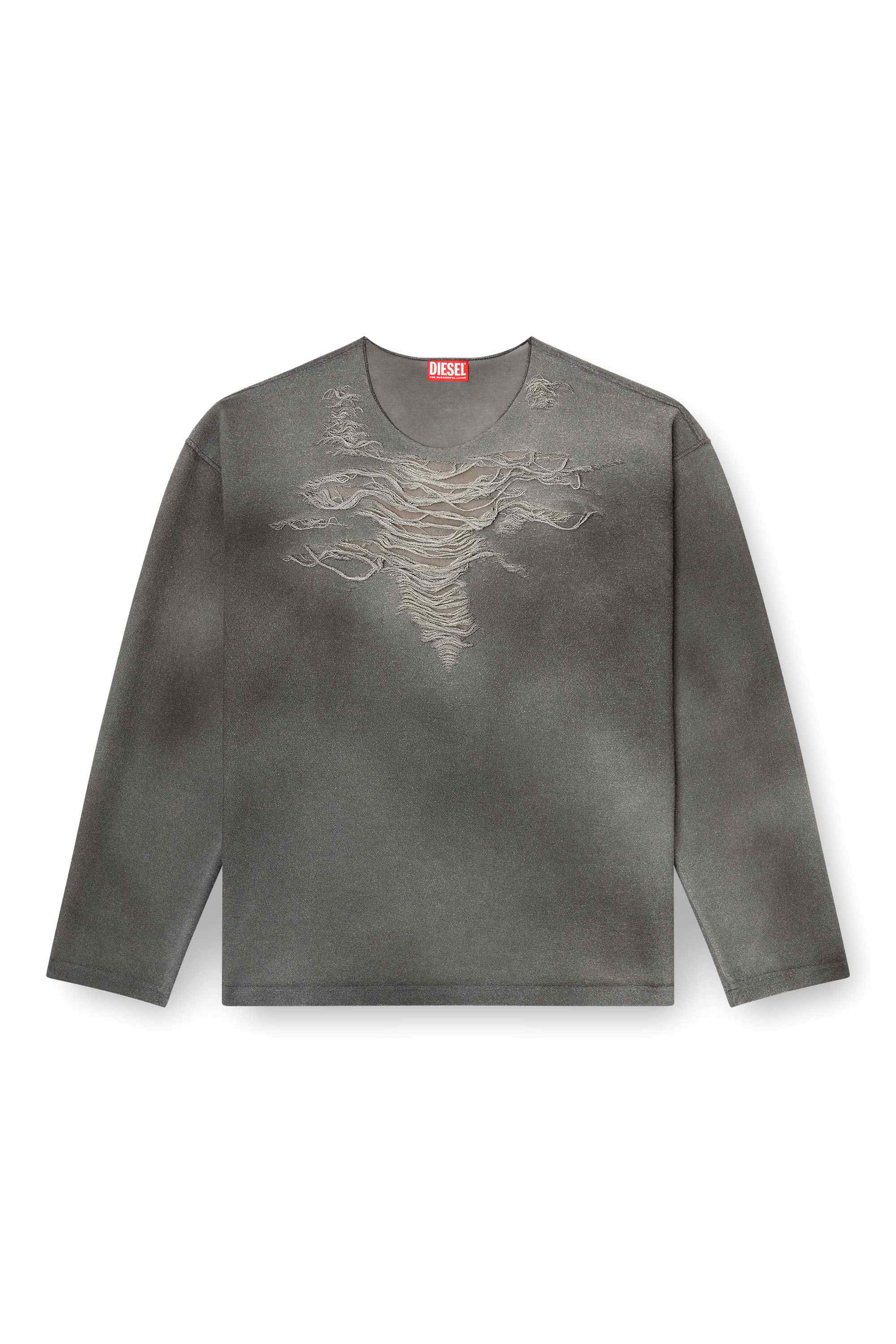 Grey Sweatshirt with distressed front