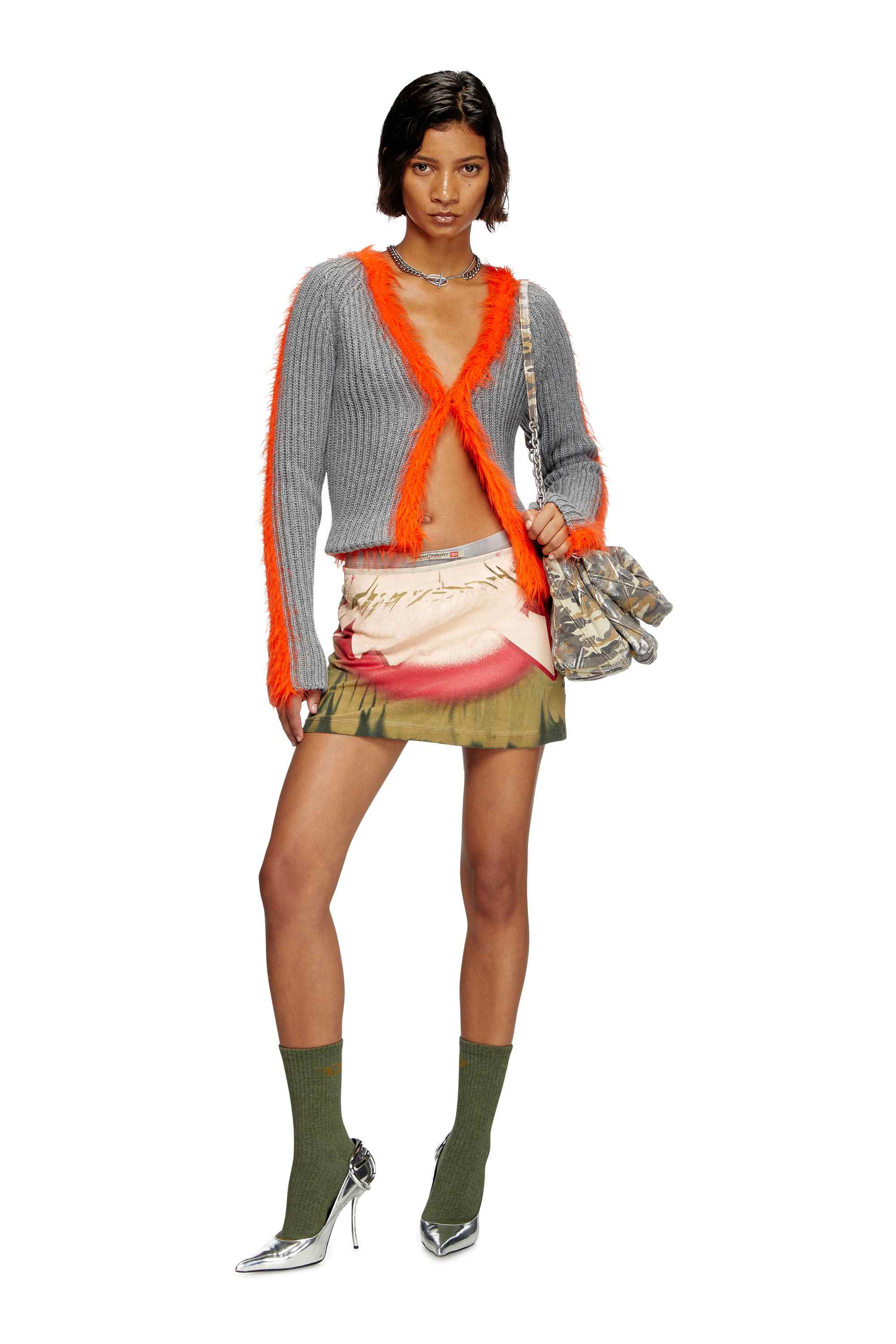 Multicolor Charm-D M-Shoulder bag in metallic camo canvas