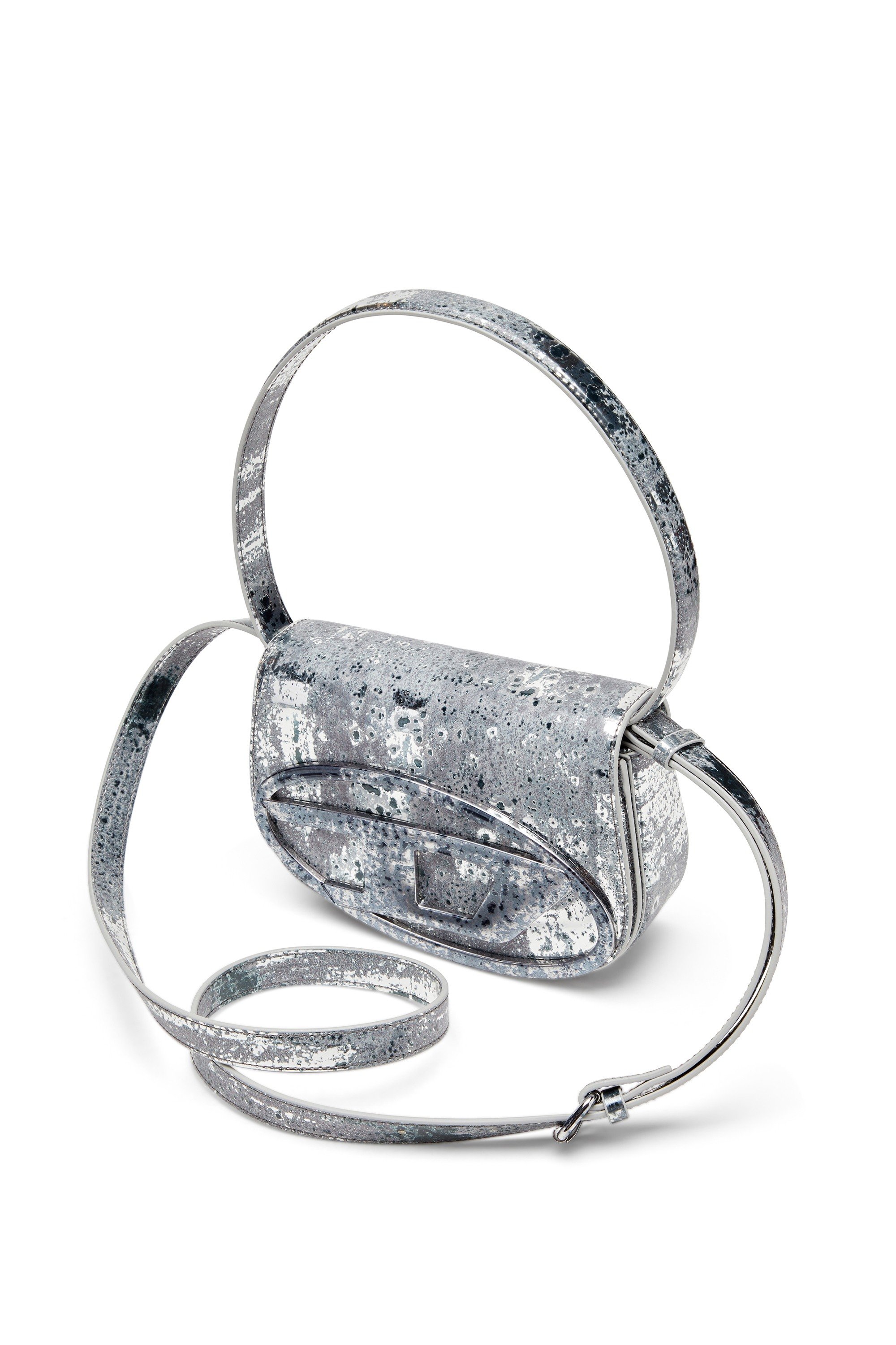 Silver 1DR-Iconic shoulder bag with mirror rust effect