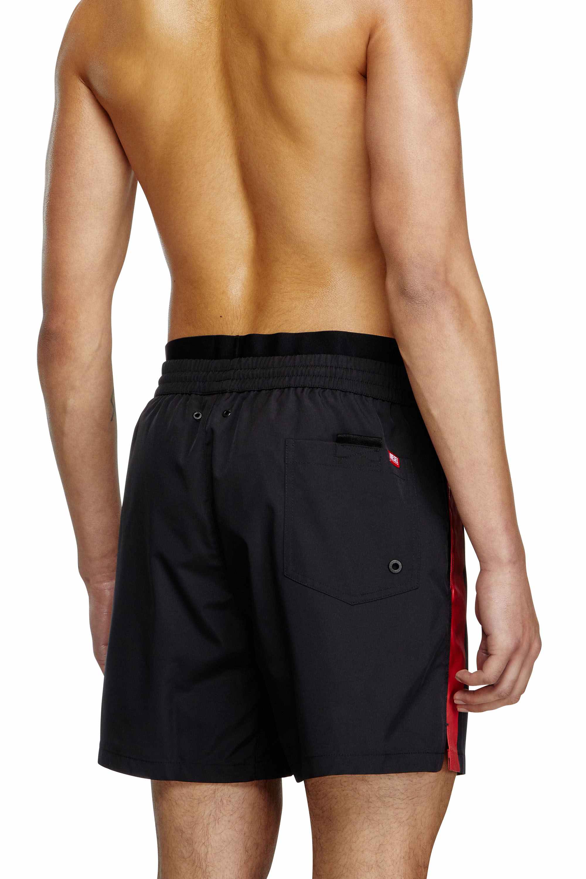 Multicolor Mid-length swim shorts with hybrid waist