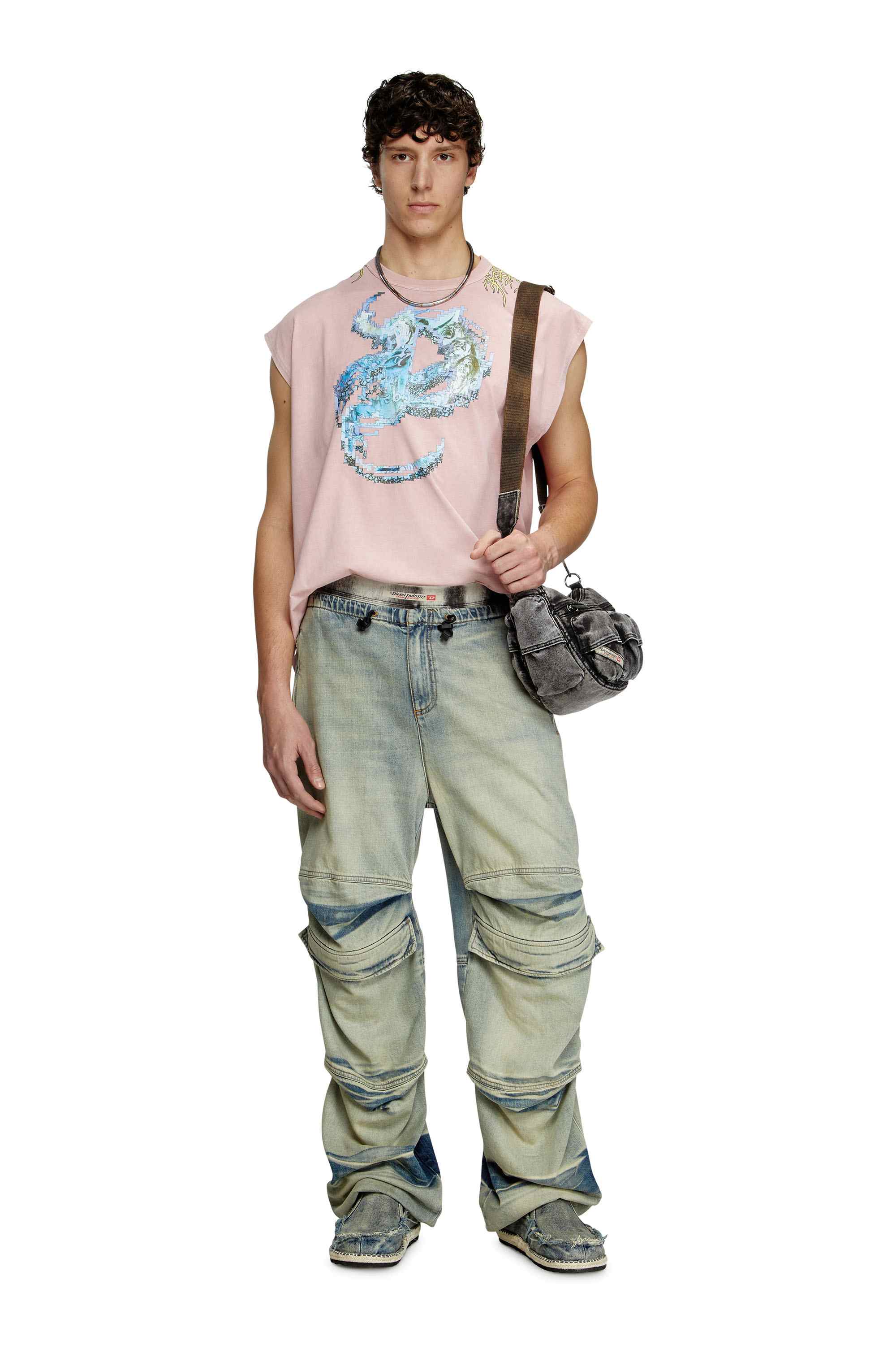 Pink Tank top with tattoo graphics