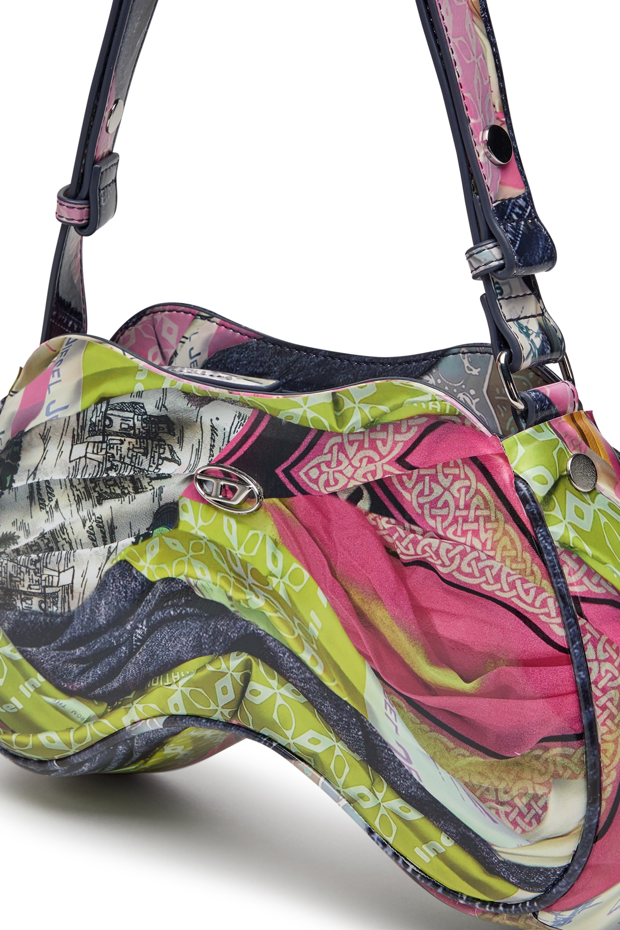 Multicolor Play-Glossy shoulder bag with print