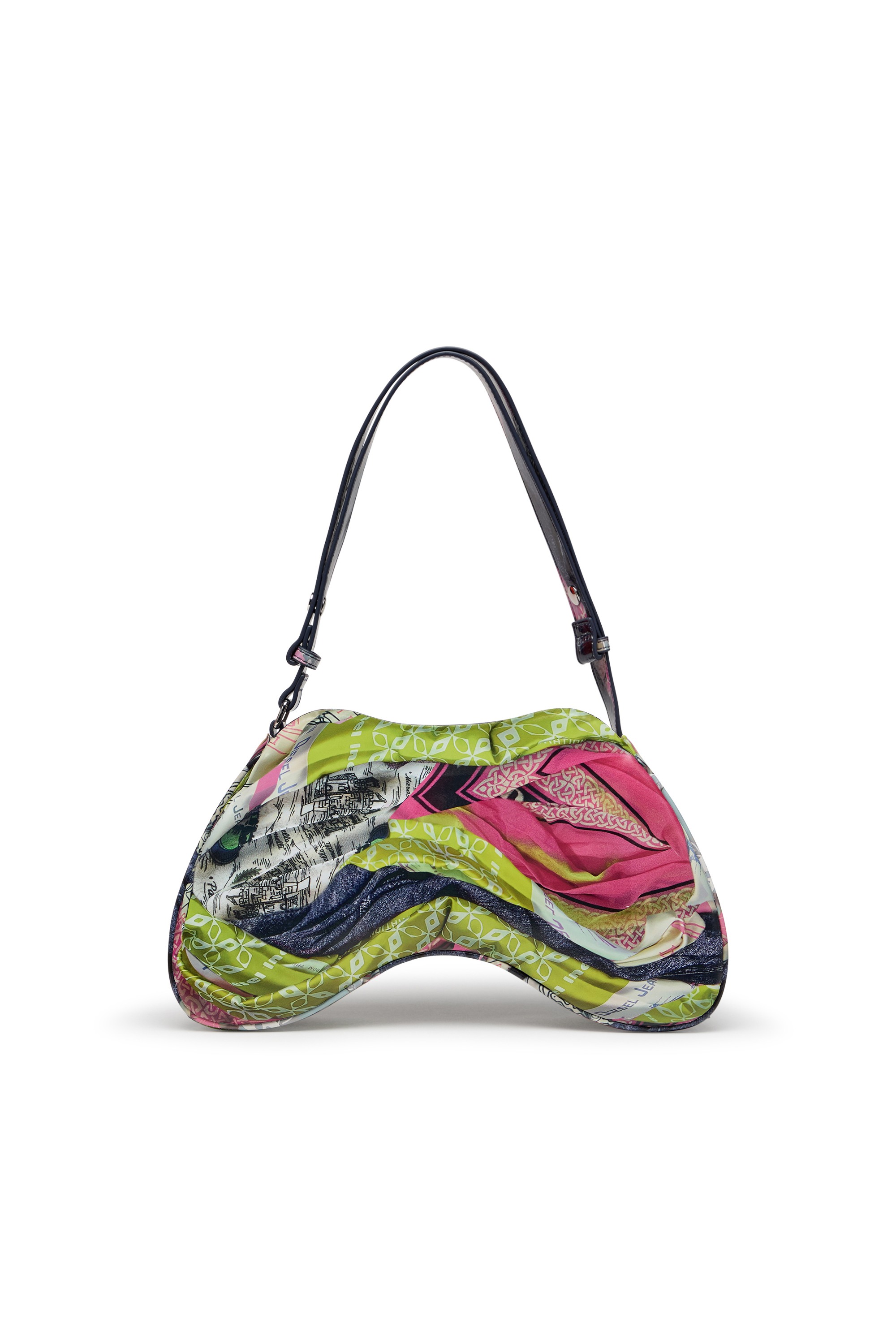 Multicolor Play-Glossy shoulder bag with print