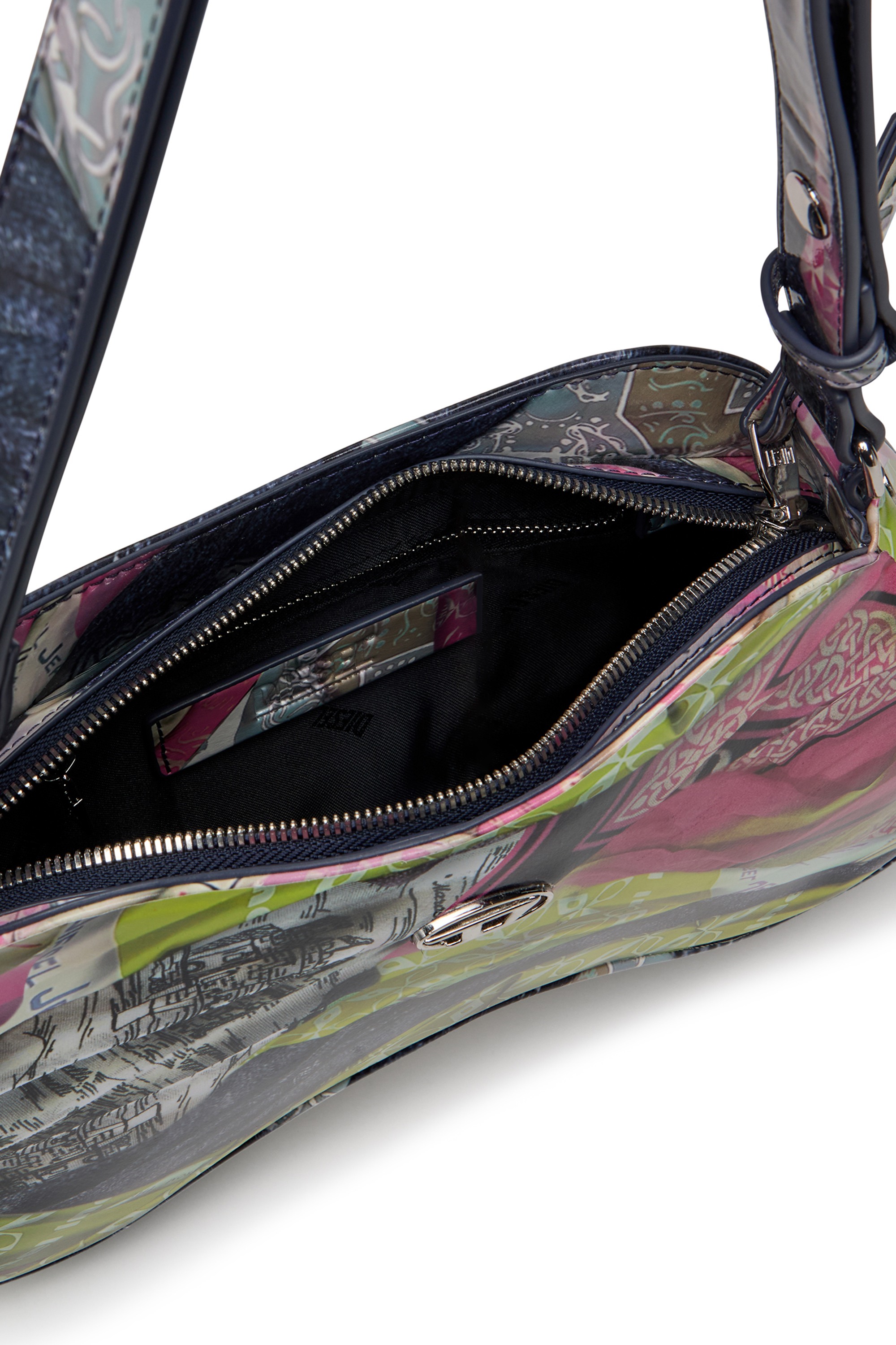 Multicolor Play-Glossy shoulder bag with print