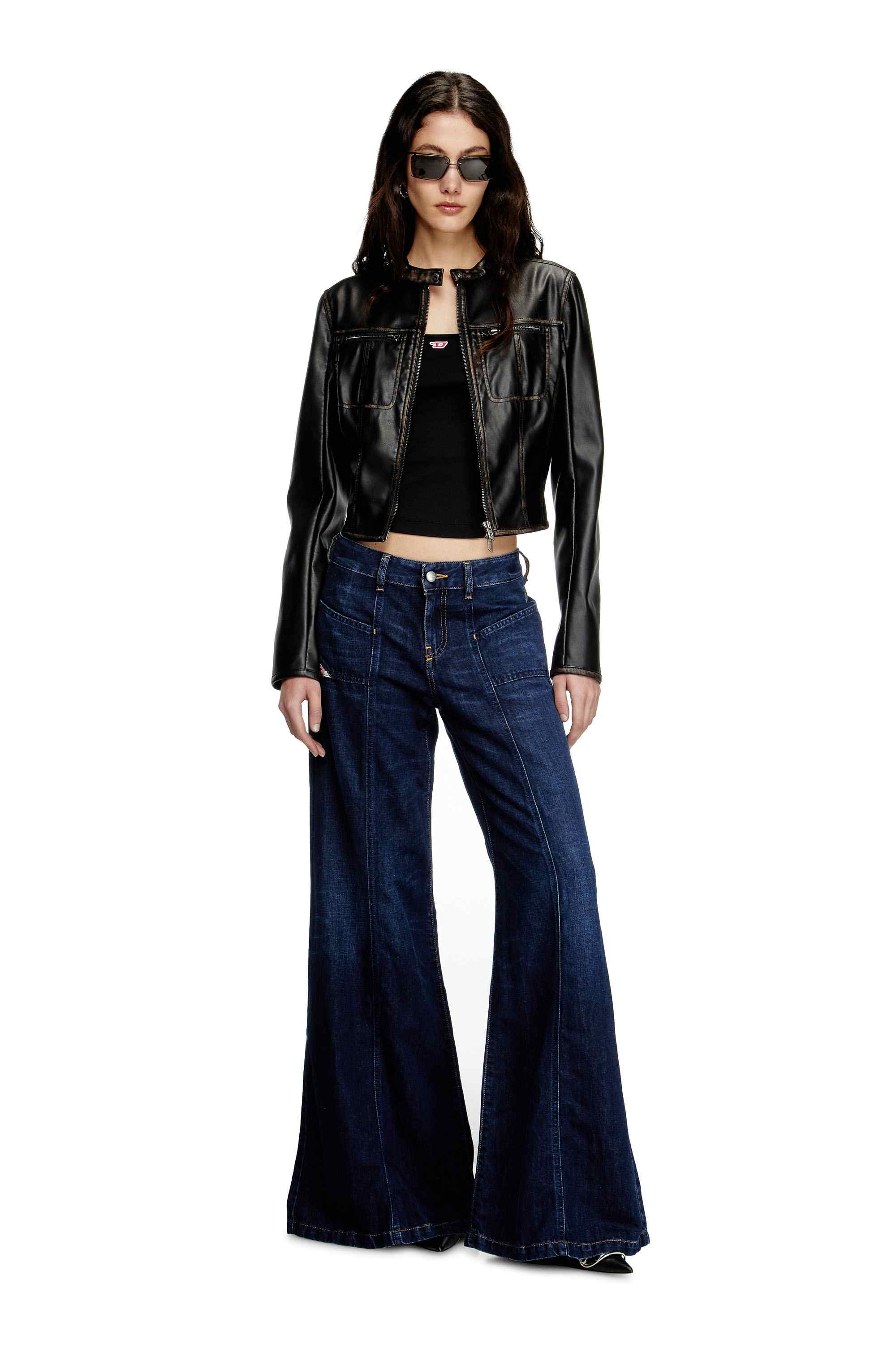Dark Blue D-Akii Flare Fit Jeans