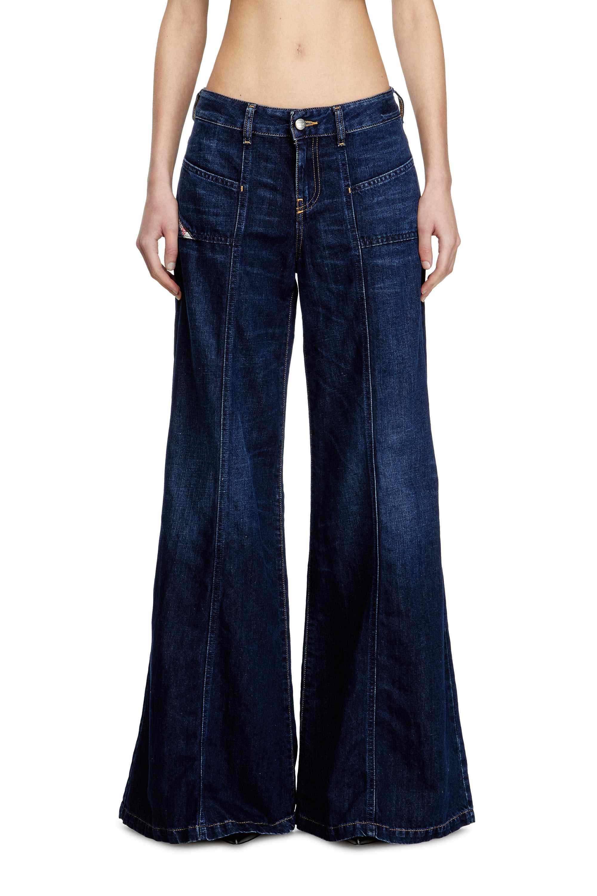 Dark Blue D-Akii Flare Fit Jeans