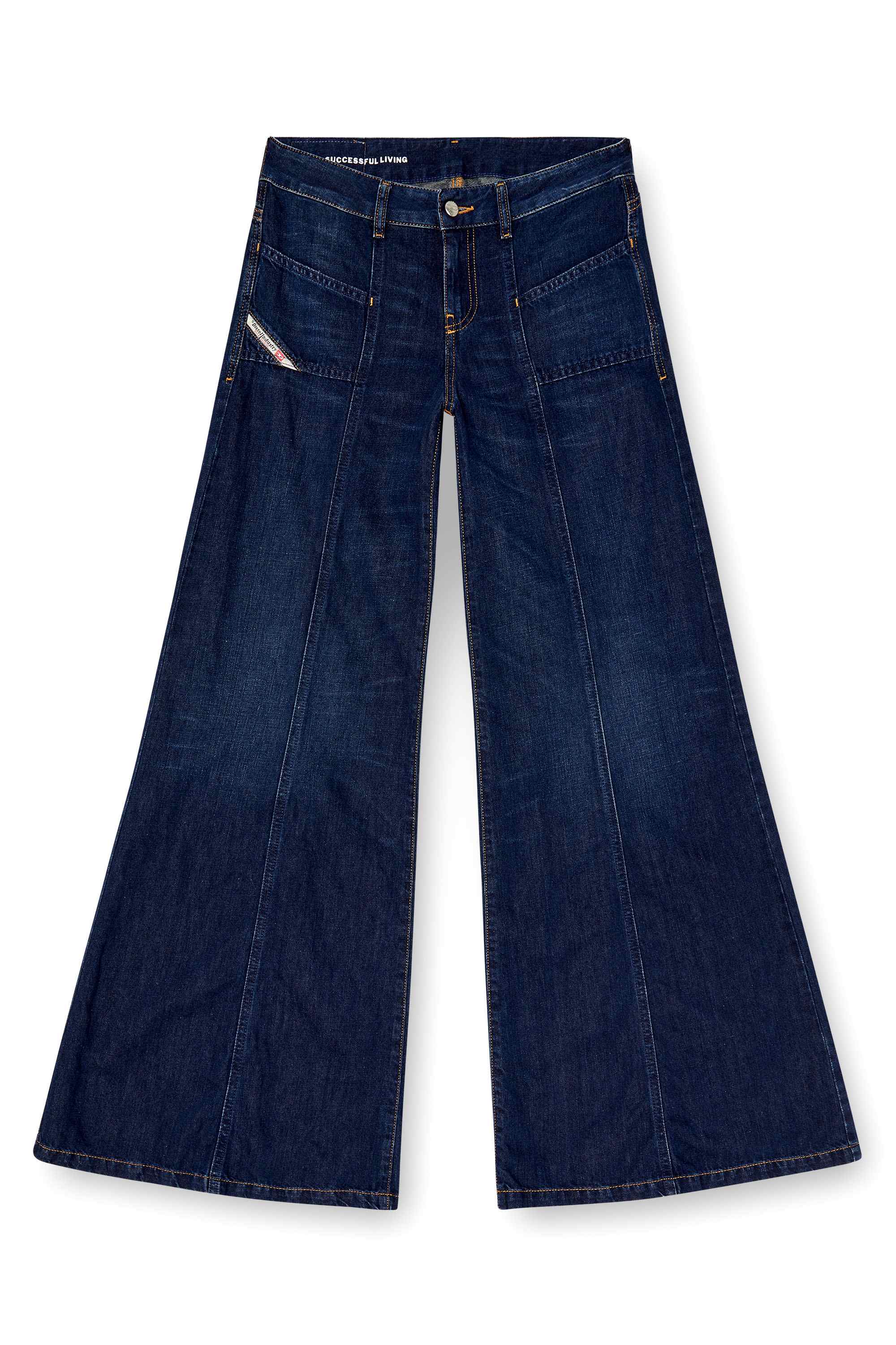 Dark Blue D-Akii Flare Fit Jeans