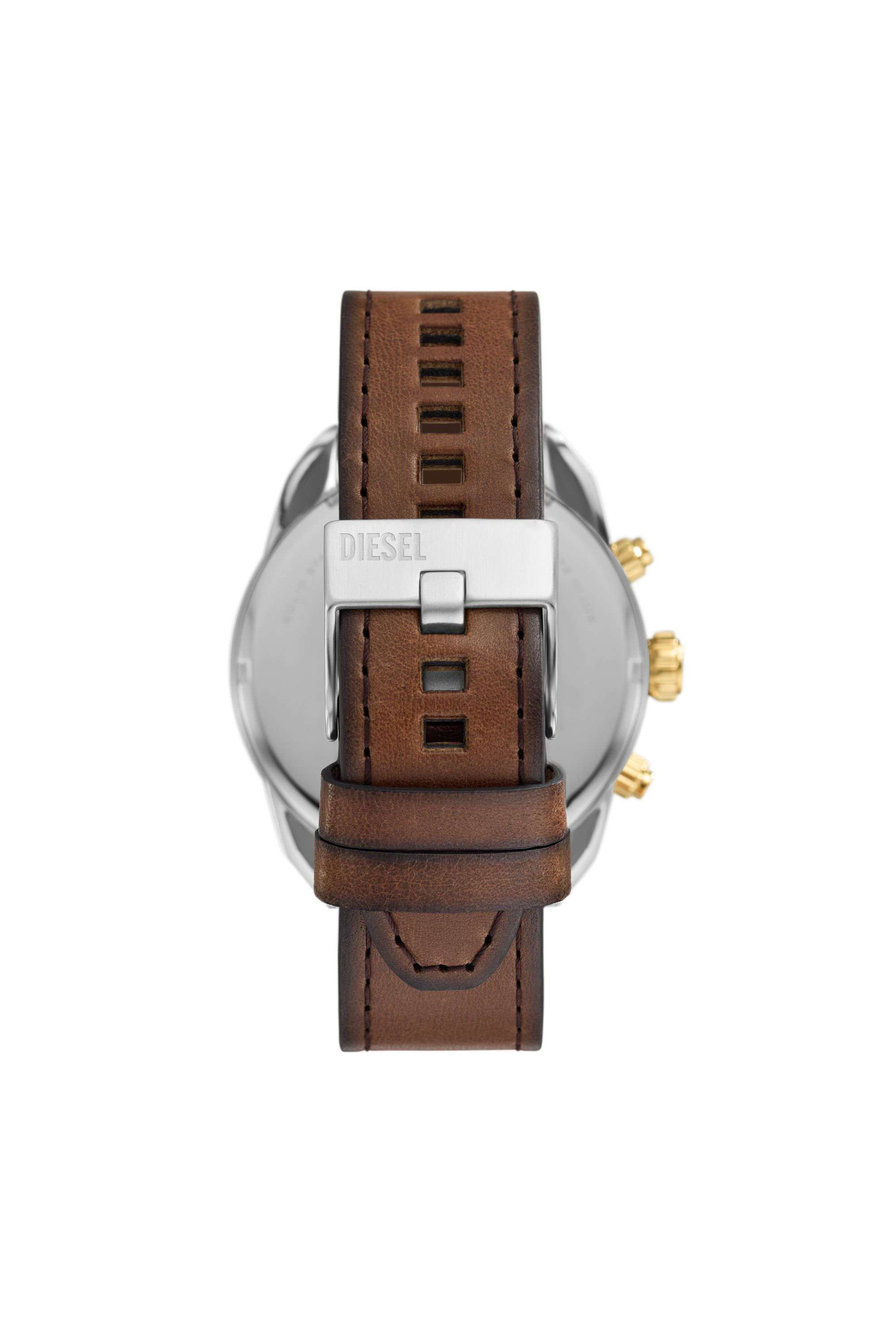 Brown Spiked chronograph brown leather watch