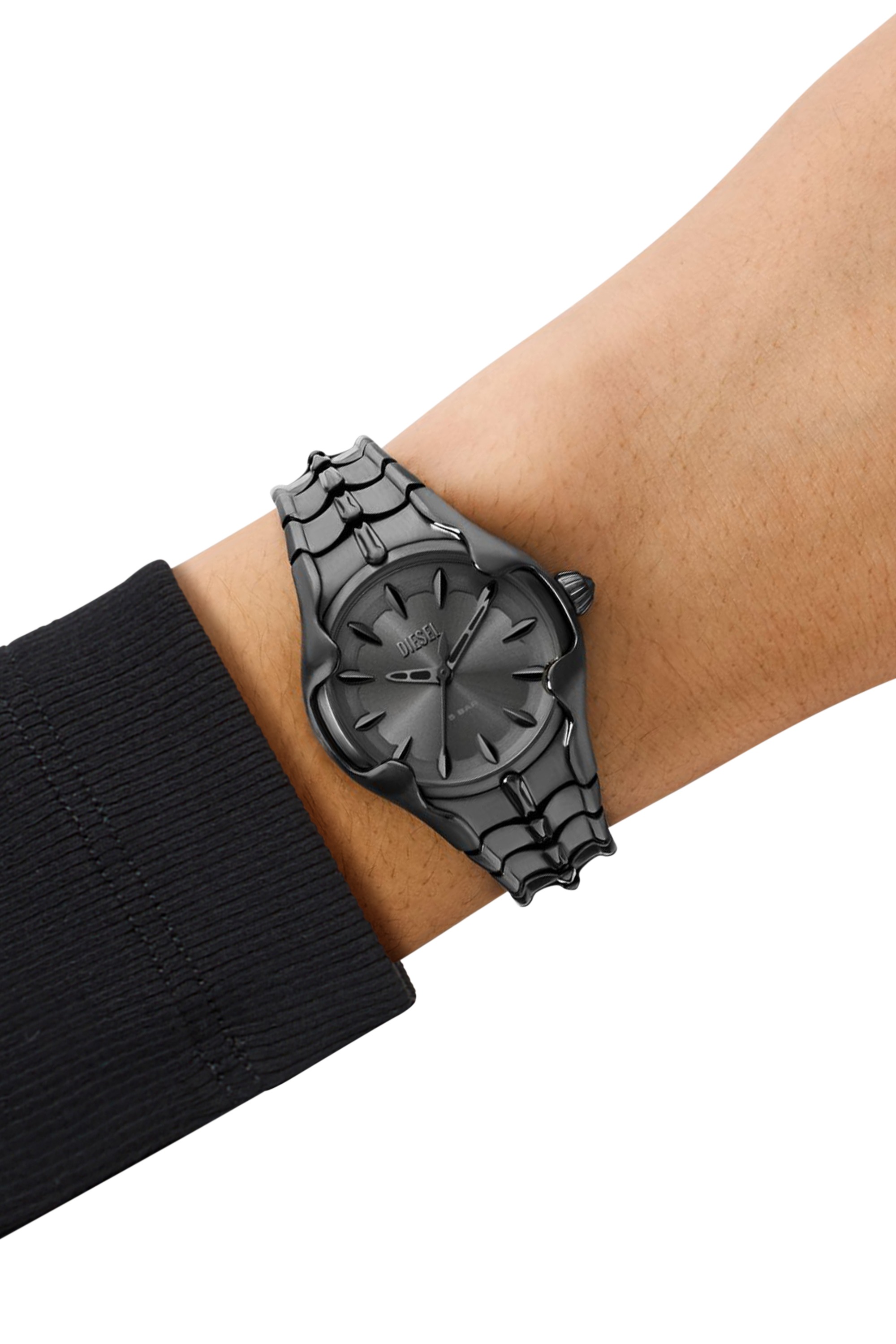 Grey DZ5603- Vert three-hand gunmetal stainless steel watch