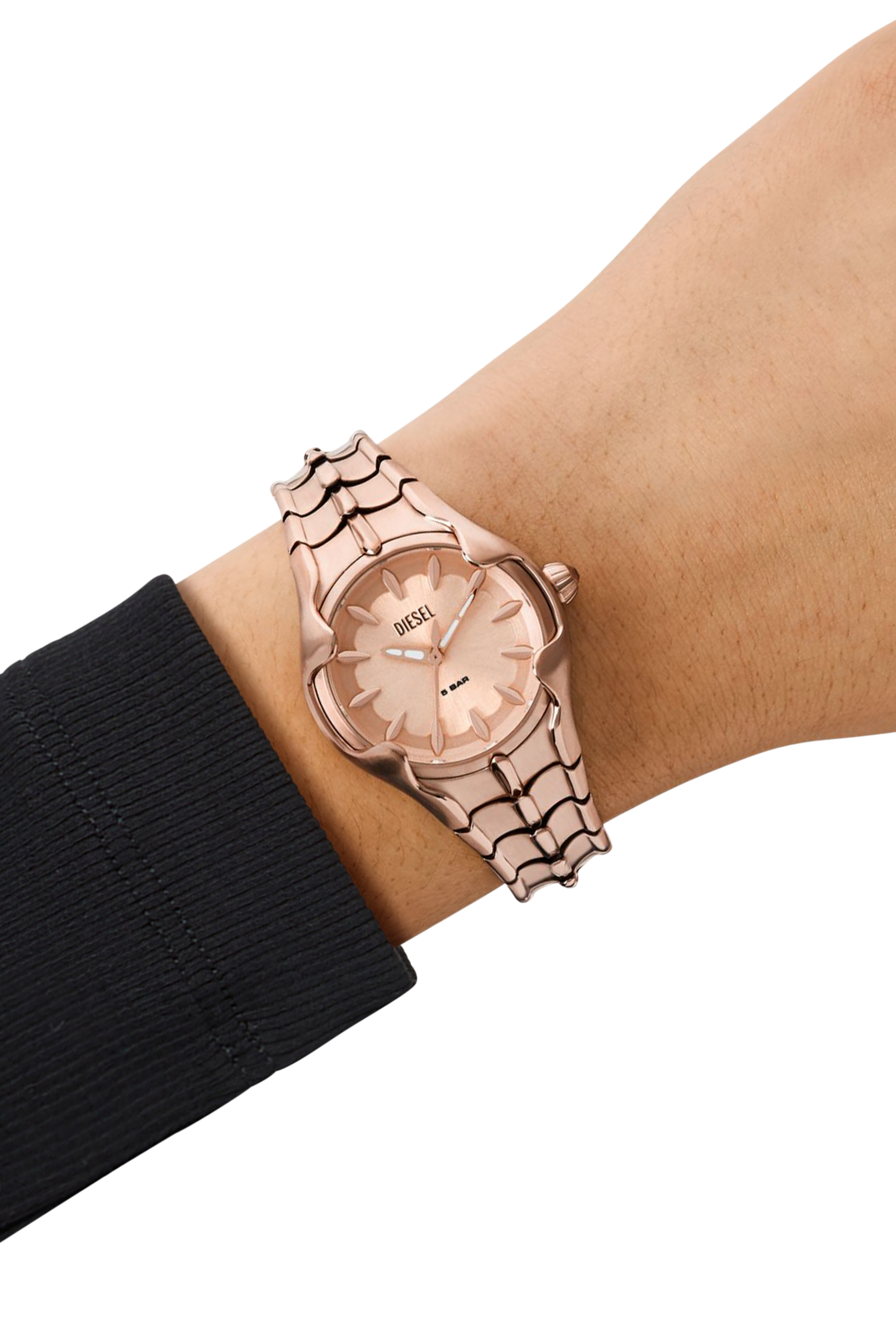 Pink DZ5604- Vert three-hand rose gold-tone stainless steel watch