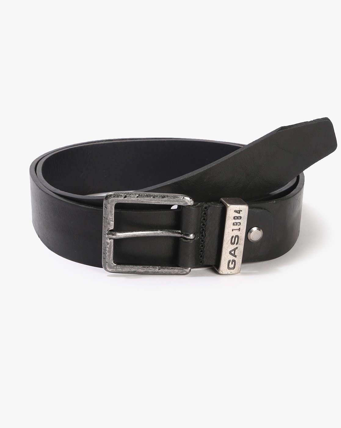 GAS | Genuine Leather Solid Black Belt