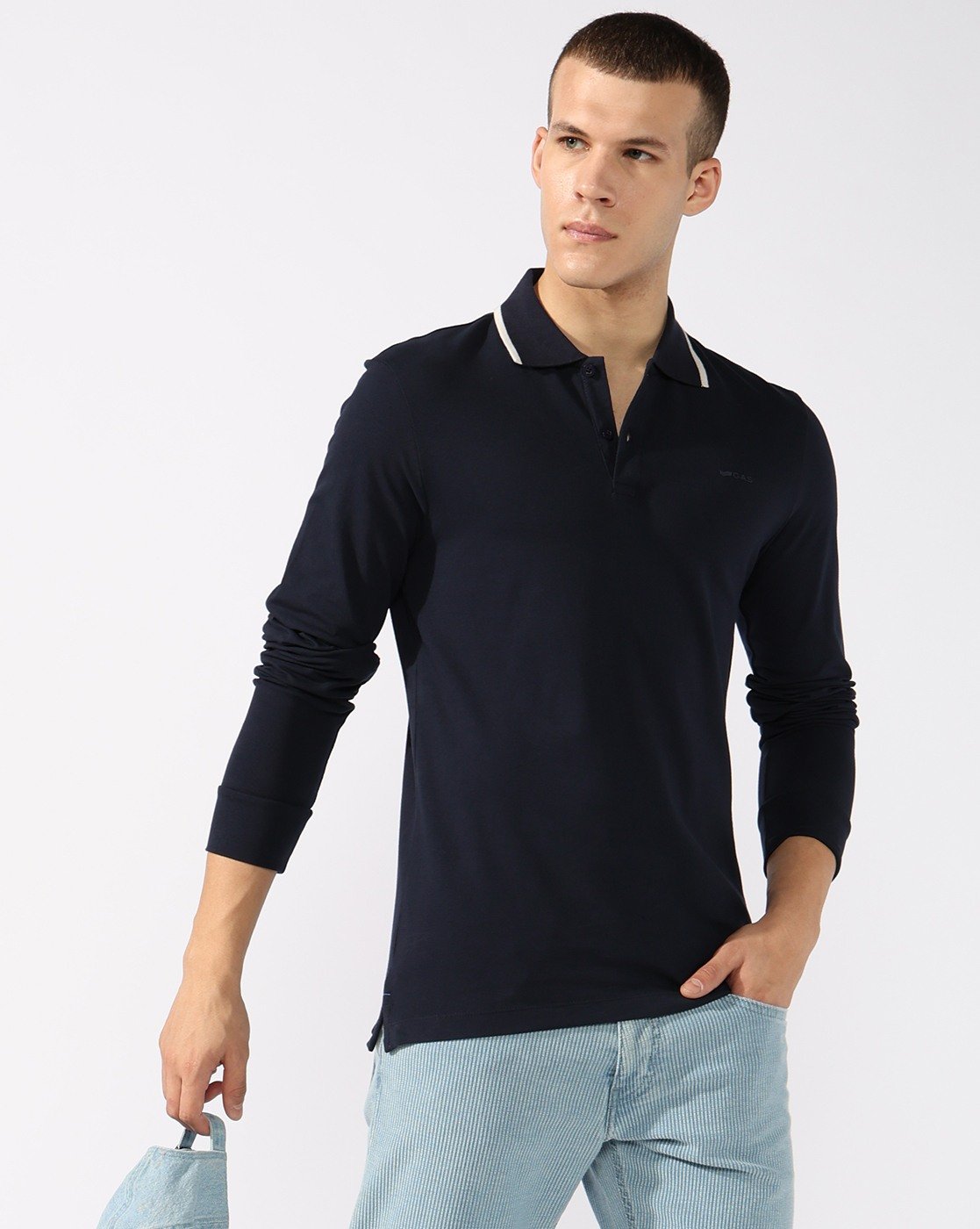 GAS | Slim Fit Polo T-shirt with Bold Logo