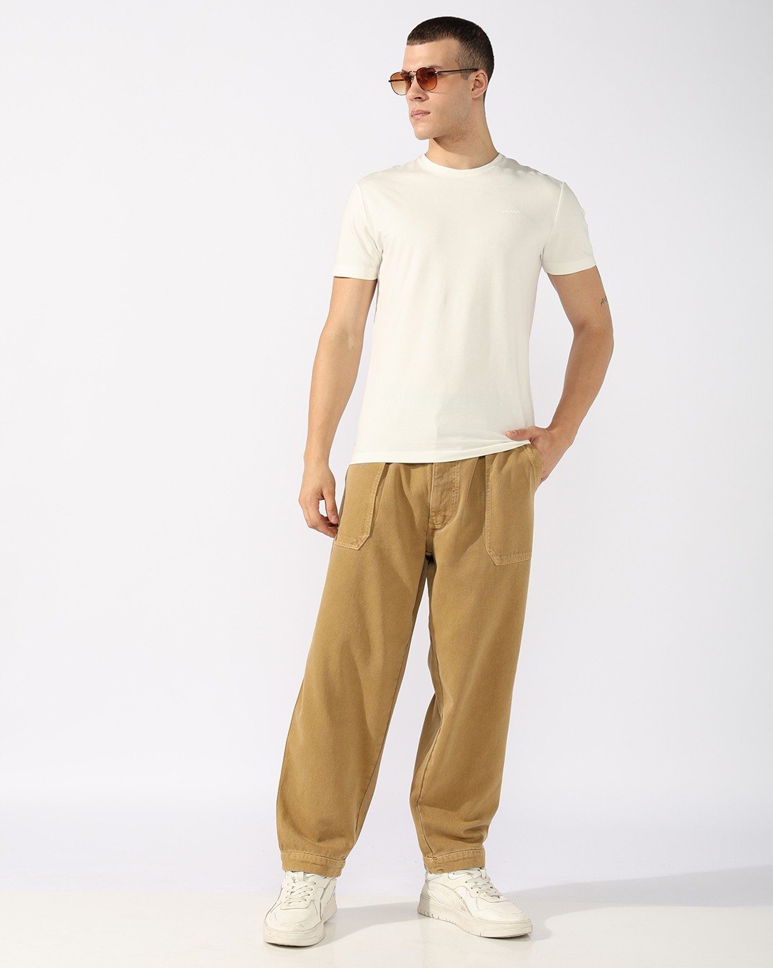 GAS | Baggy Fit Flat Front Antique Bronze Trouser