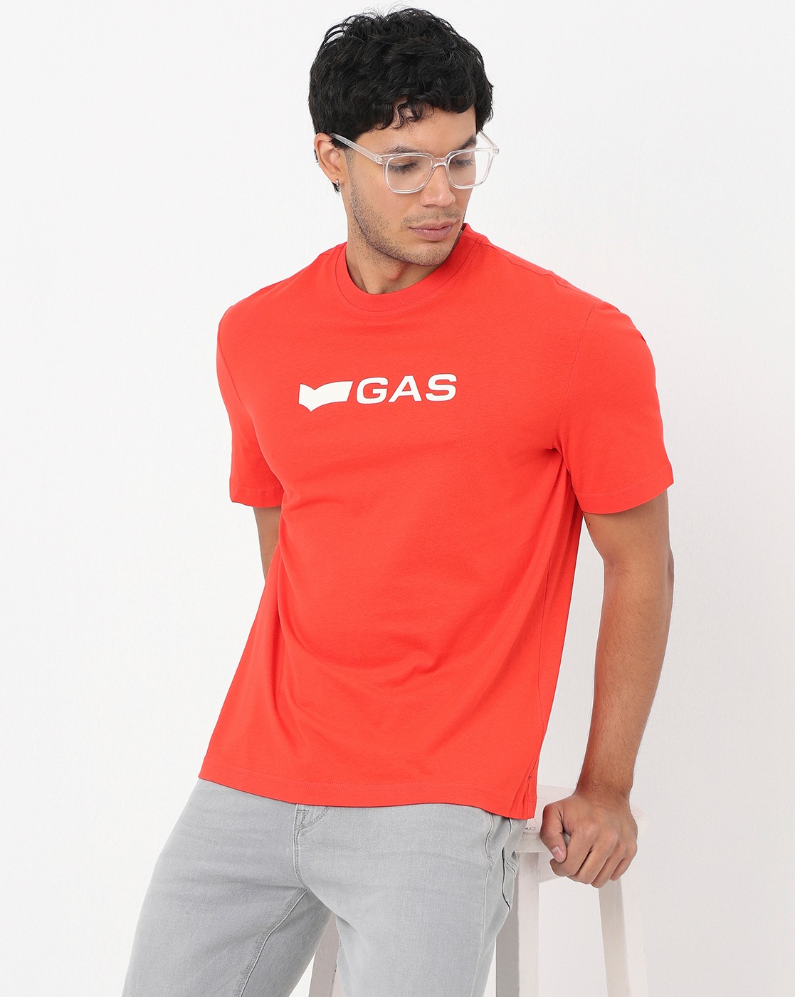 GAS | Regular Fit Crewneck T-Shirt with Signature Branding