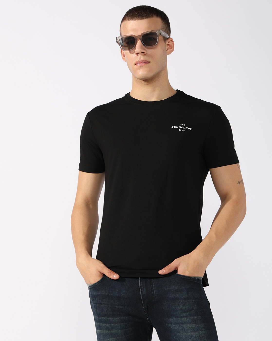 GAS | Slim Fit Crew Neck T-Shirt with Signature Branding