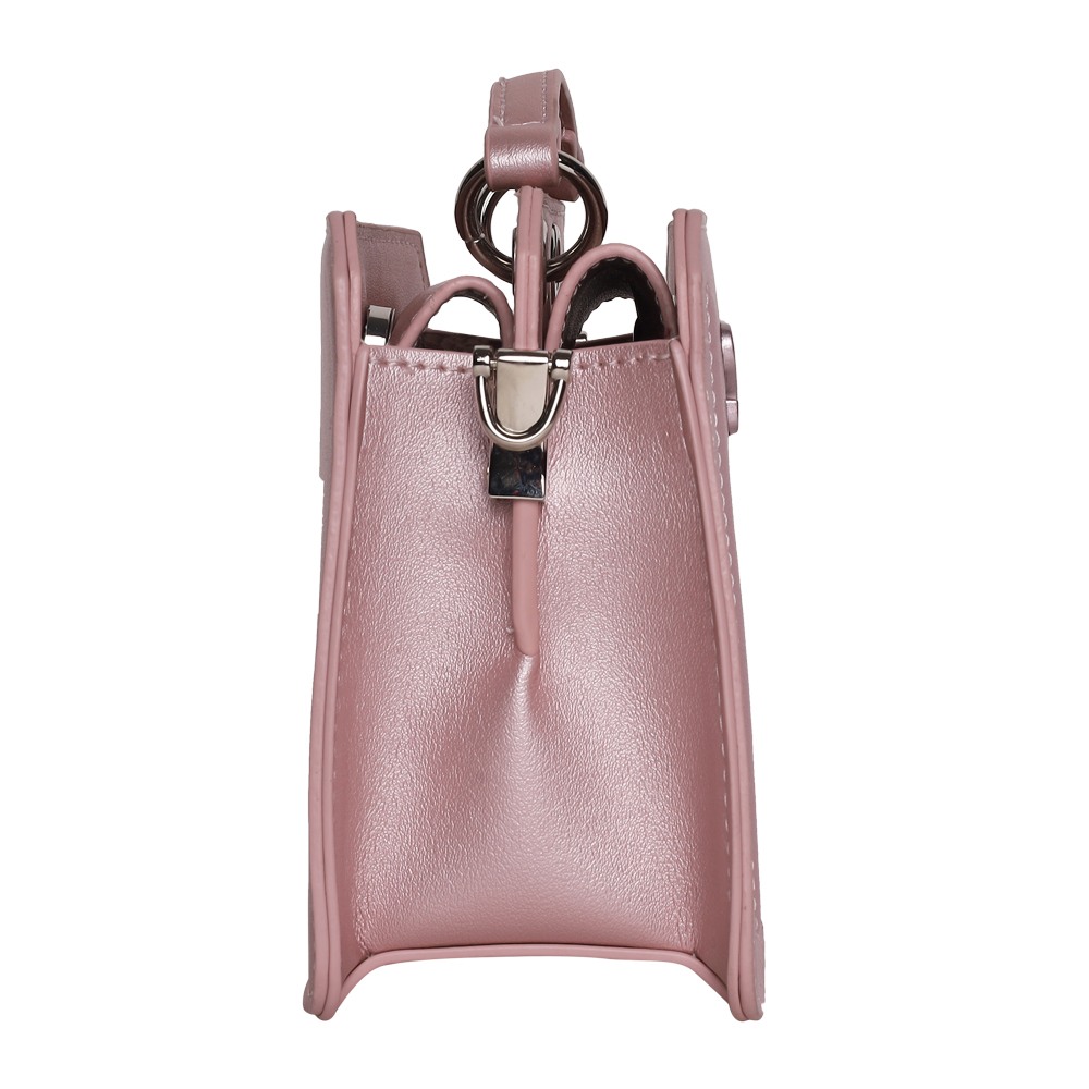 Bevelymm Pink Metallic Satchel