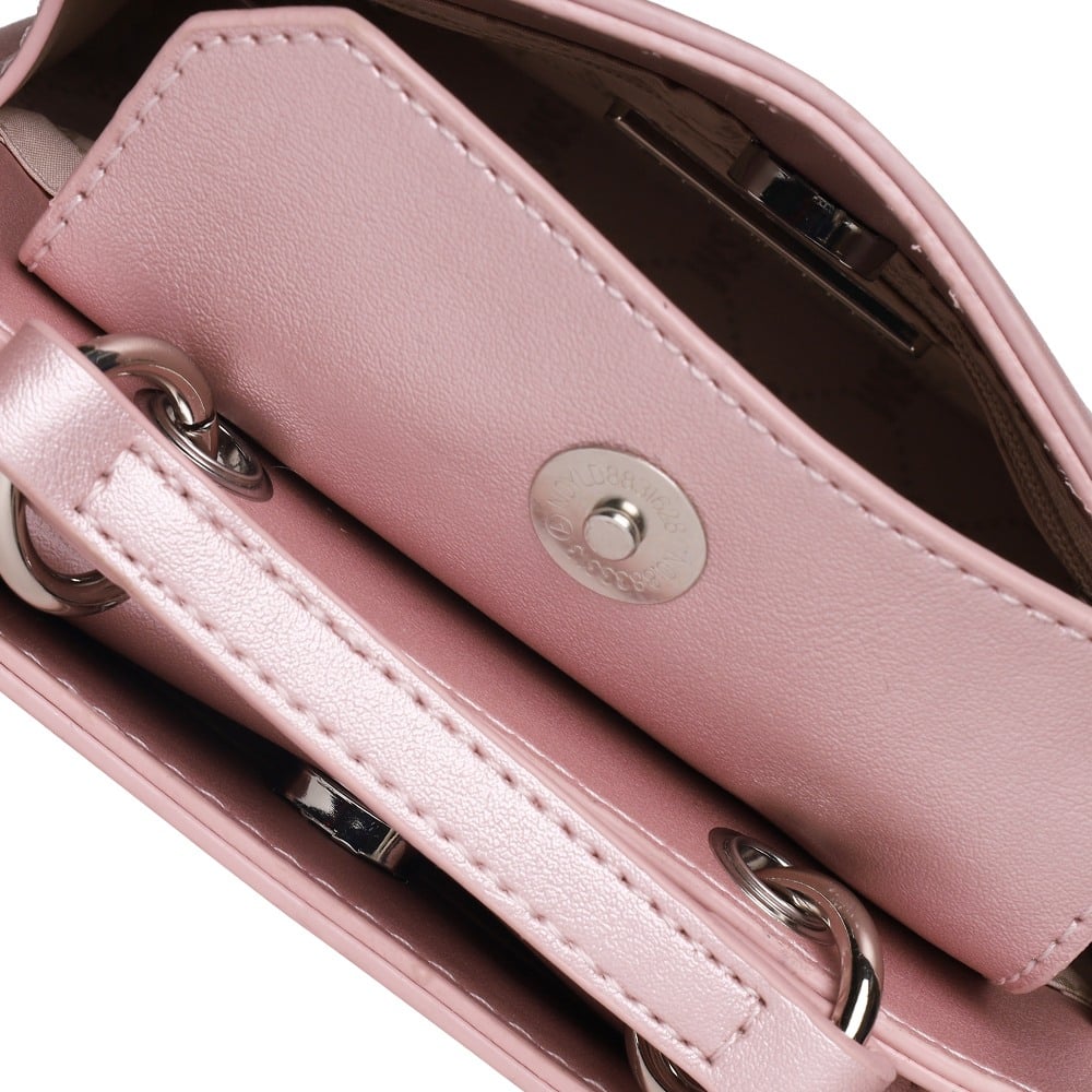 Bevelymm Pink Metallic Satchel