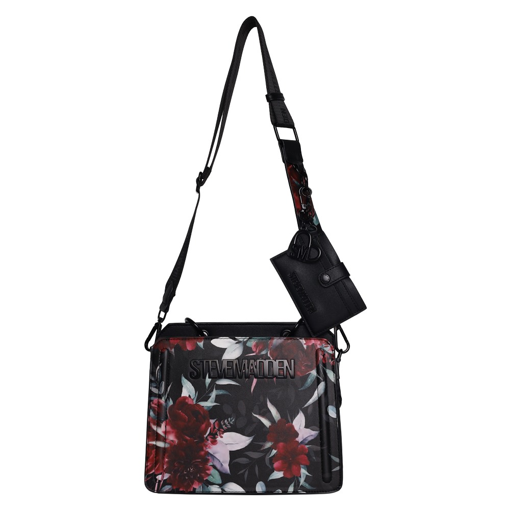 Bevelin Floral Black Satchel
