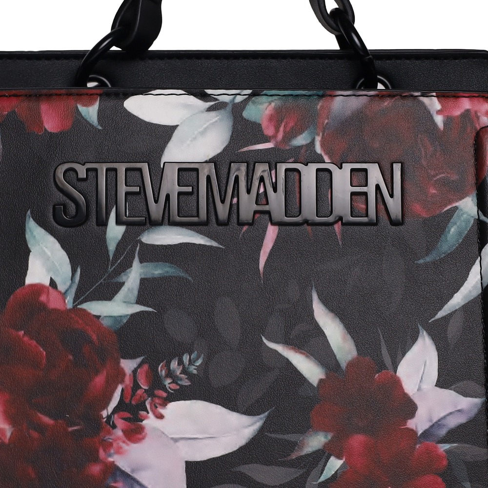 Bevelin Floral Black Satchel