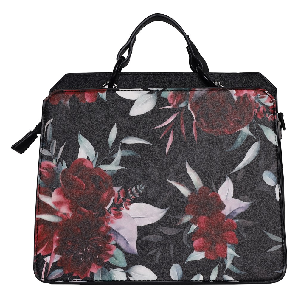 Bevelin Floral Black Satchel