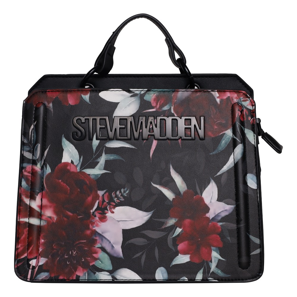 Bevelin Floral Black Satchel