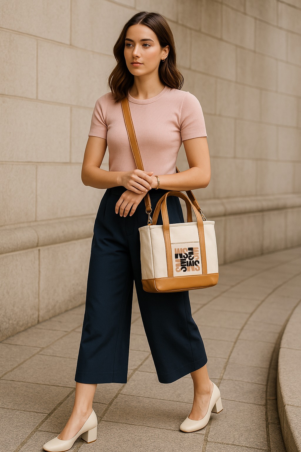 Briser Navy-Tan Multi Tote