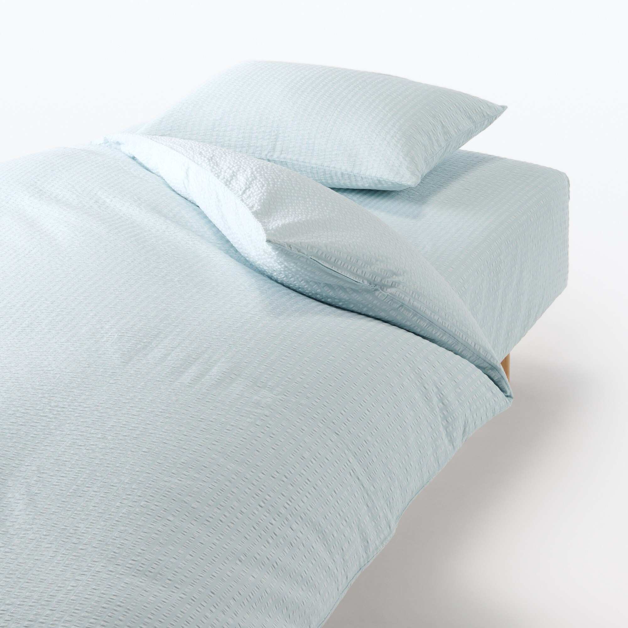COTTON SEERSUCKER - DUVET COVER - 230X210 CM/ BLUE