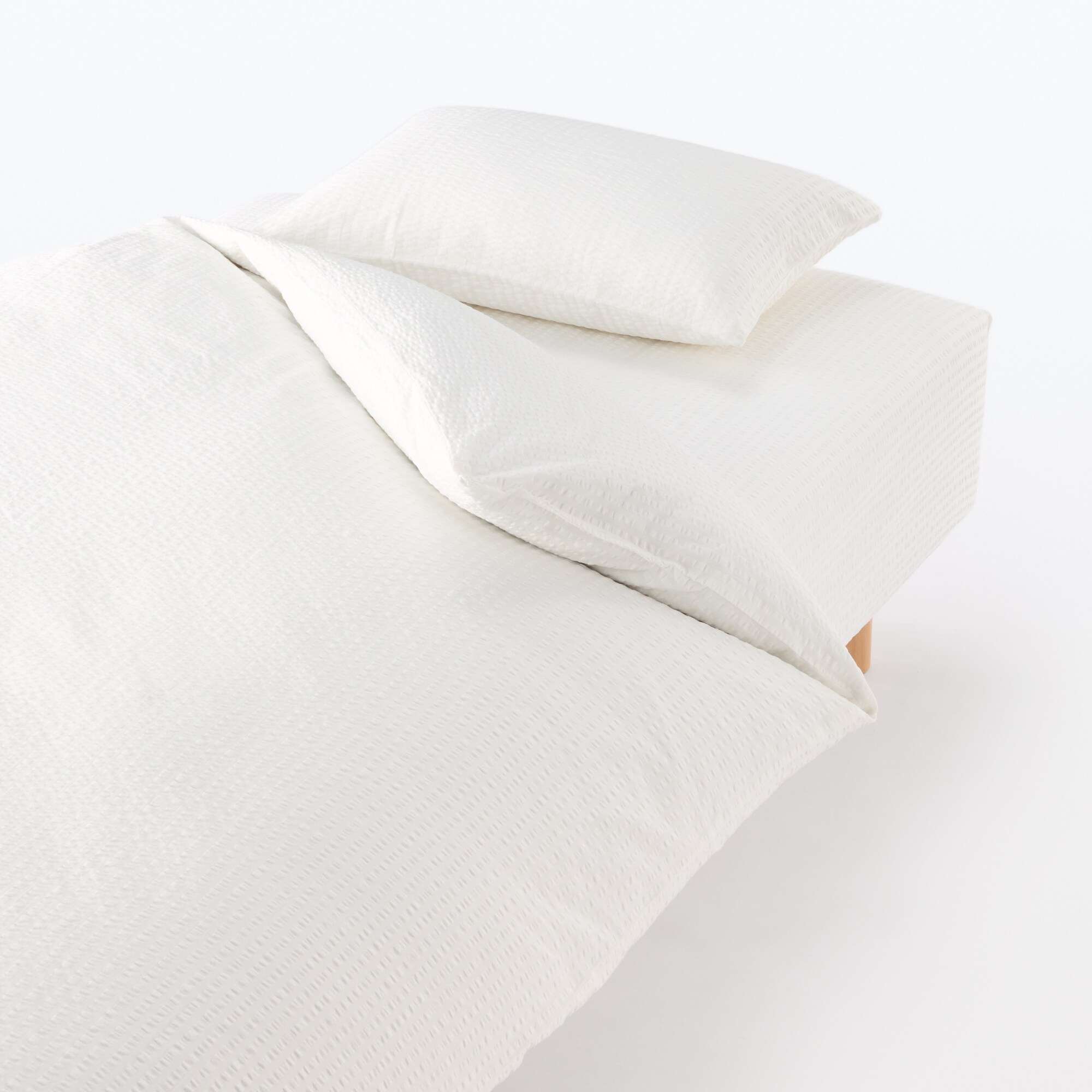 COTTON SEERSUCKER - DUVET COVER - 230X210 CM/ OFF WHITE