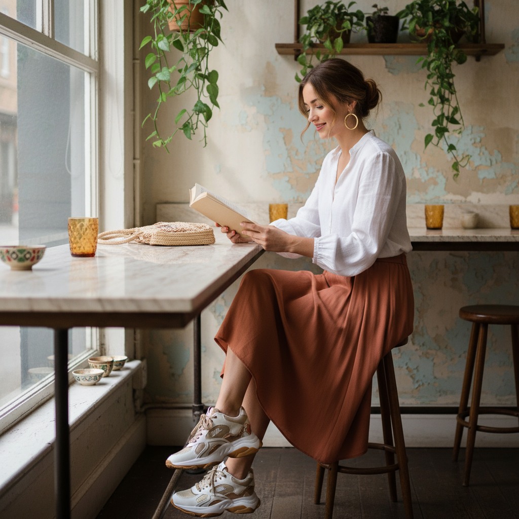 MADHOUSE Cream Rose Gold Sneakers