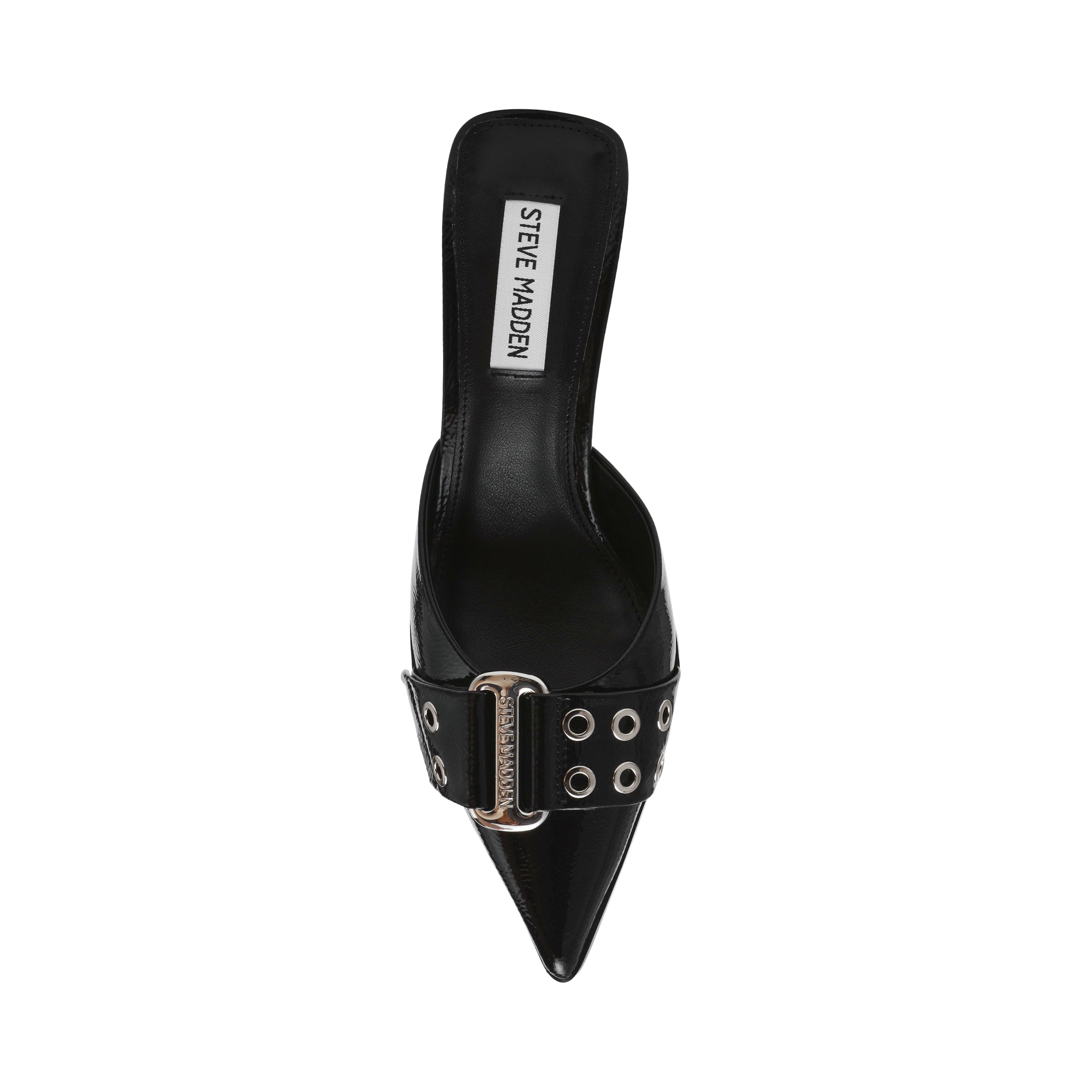 Hiatus Black Crinkle Patent Pumps