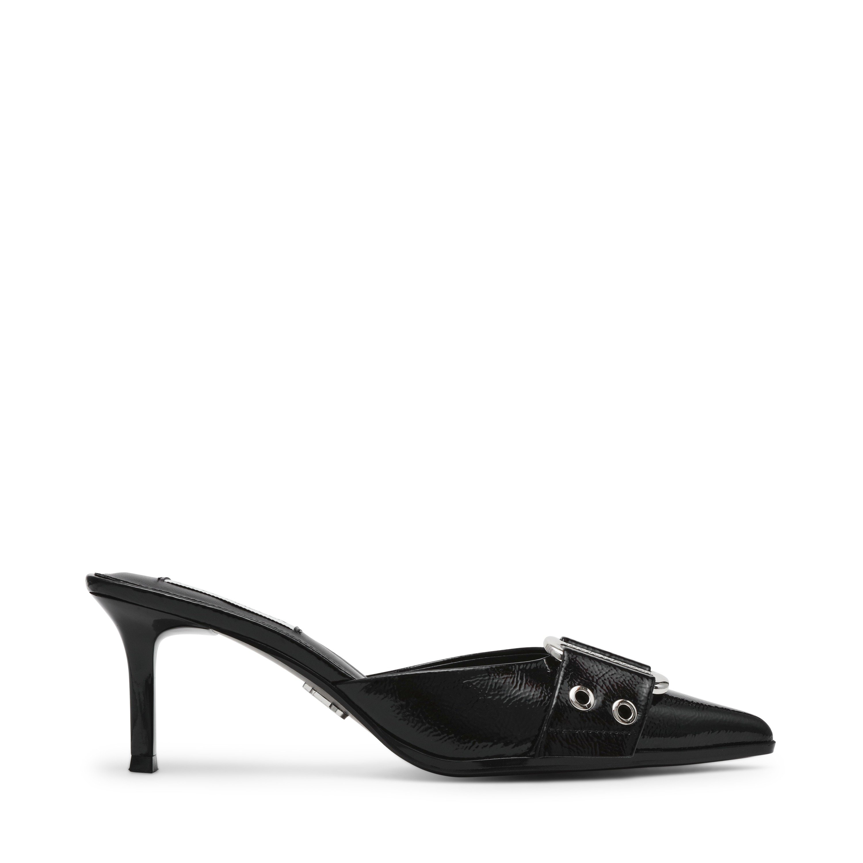 Hiatus Black Crinkle Patent Pumps