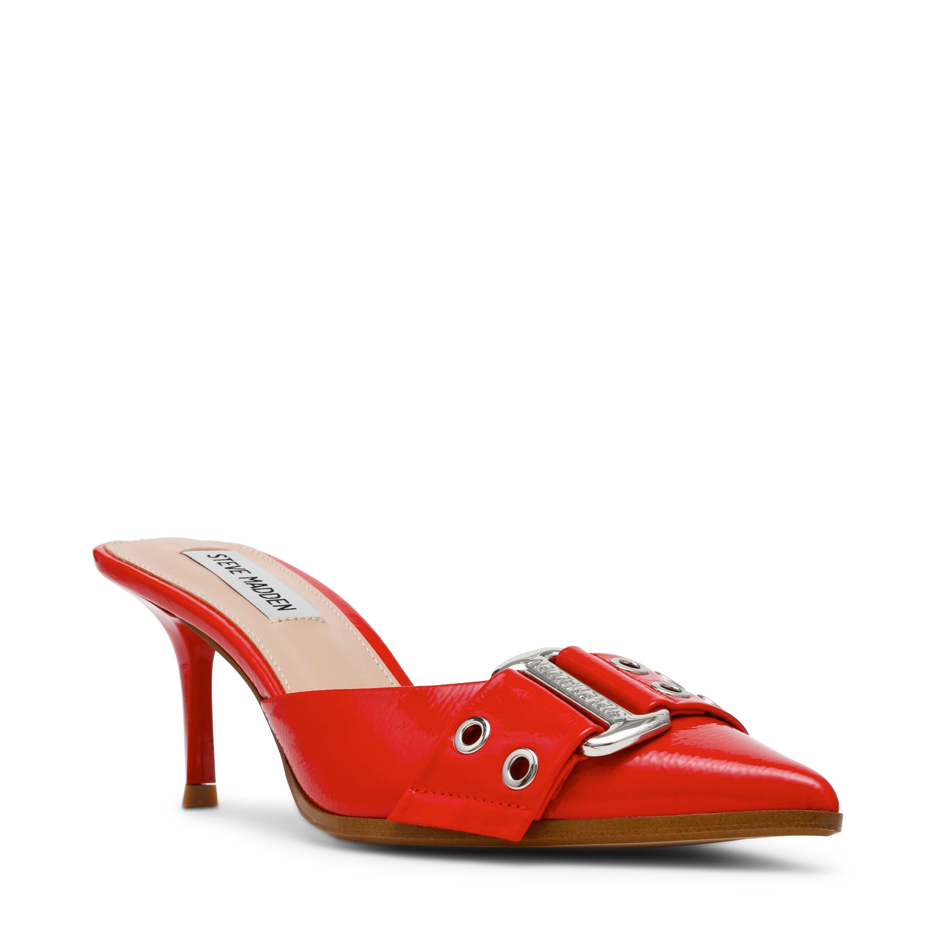 Hiatus Red Crinkle Patent Pumps