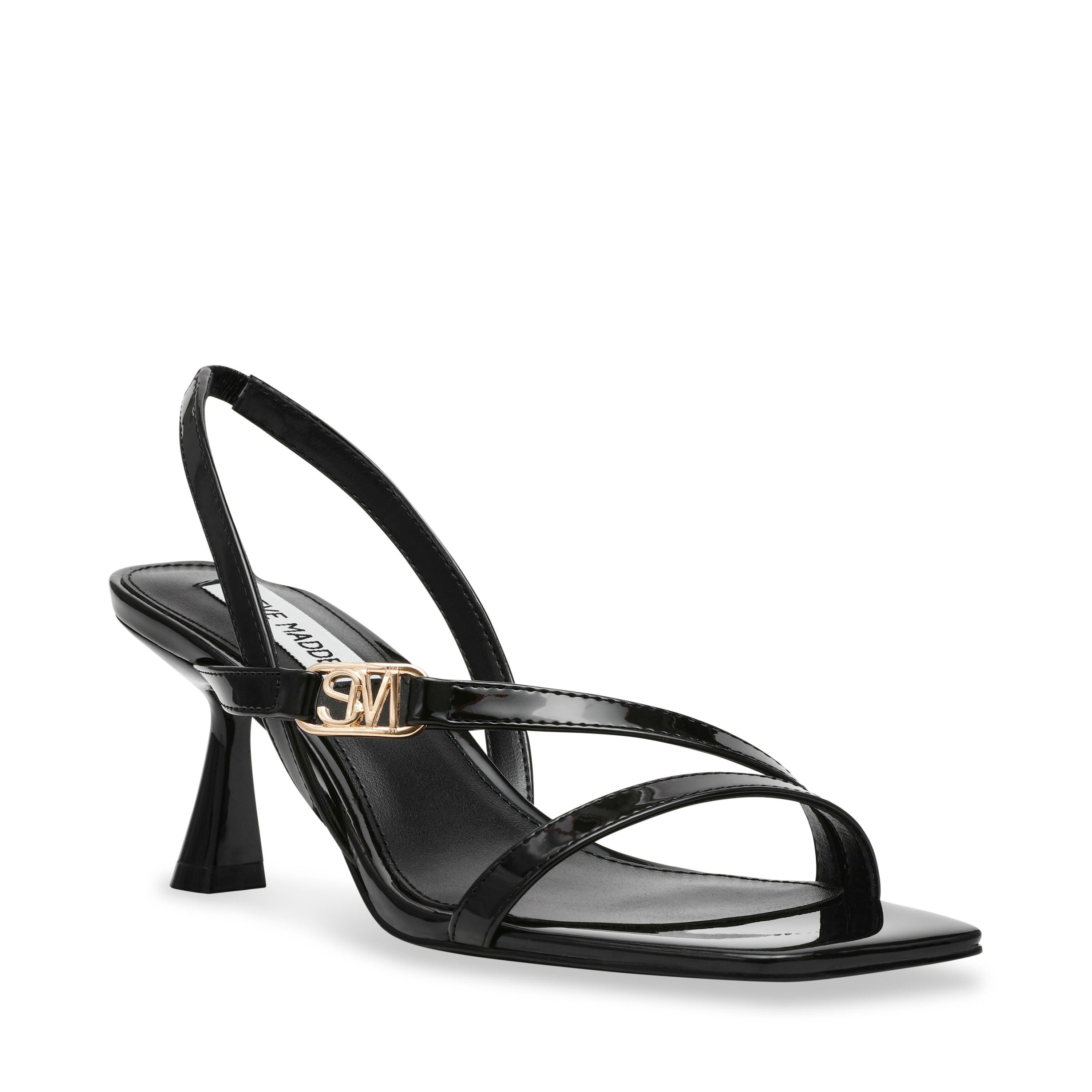 Infuzer Black Patent Heels Sandals