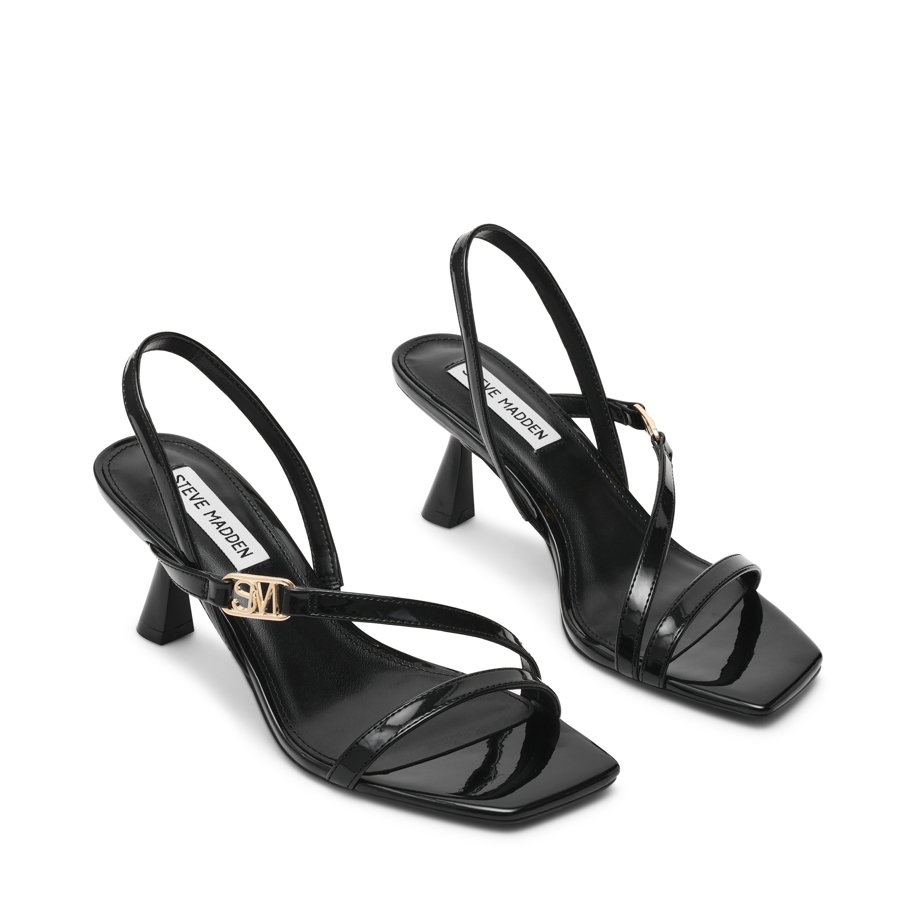 Infuzer Black Patent Heels Sandals