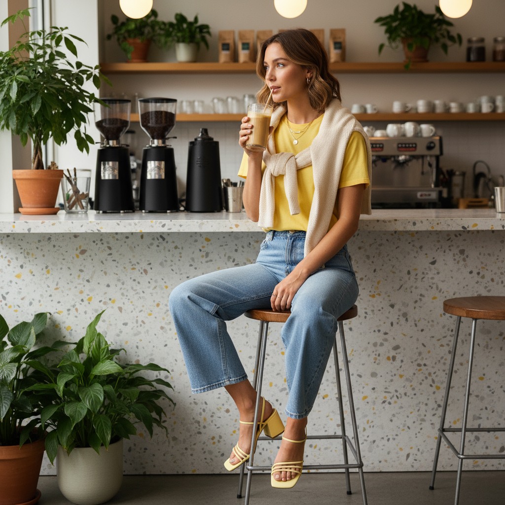 Zellie Yellow Heels Sandals