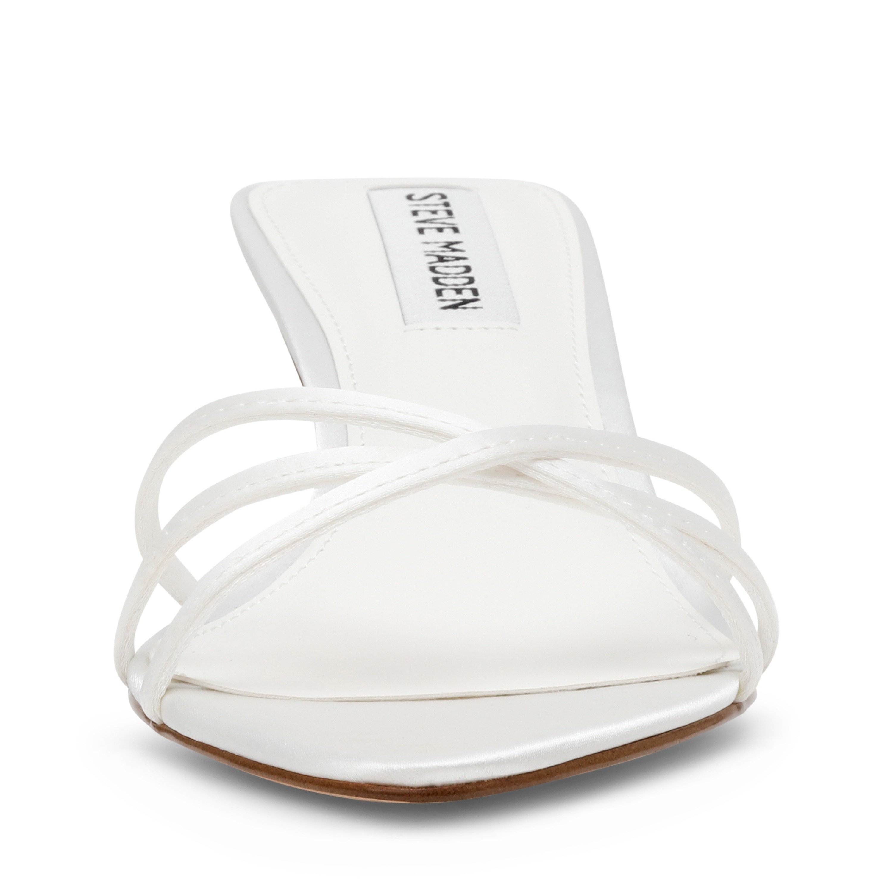 Candela White Satin Heel Sandals